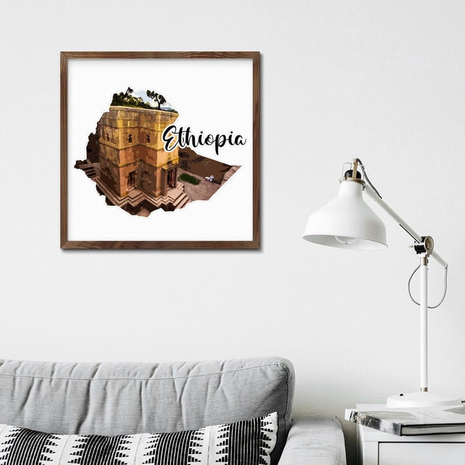 Ethiopia Travel Wooden Wall Sign 12x12in