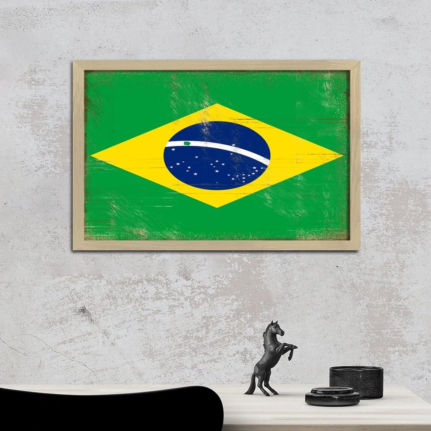 Brazil Wood Framed Printed Family Wall Art Sign 8x12in