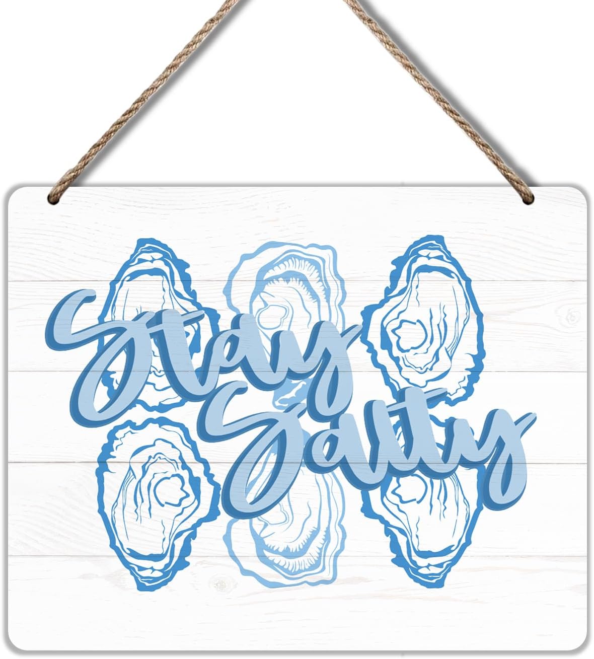 Udinaz Blue Coastal Beach Oyster Wall Hanging Sign