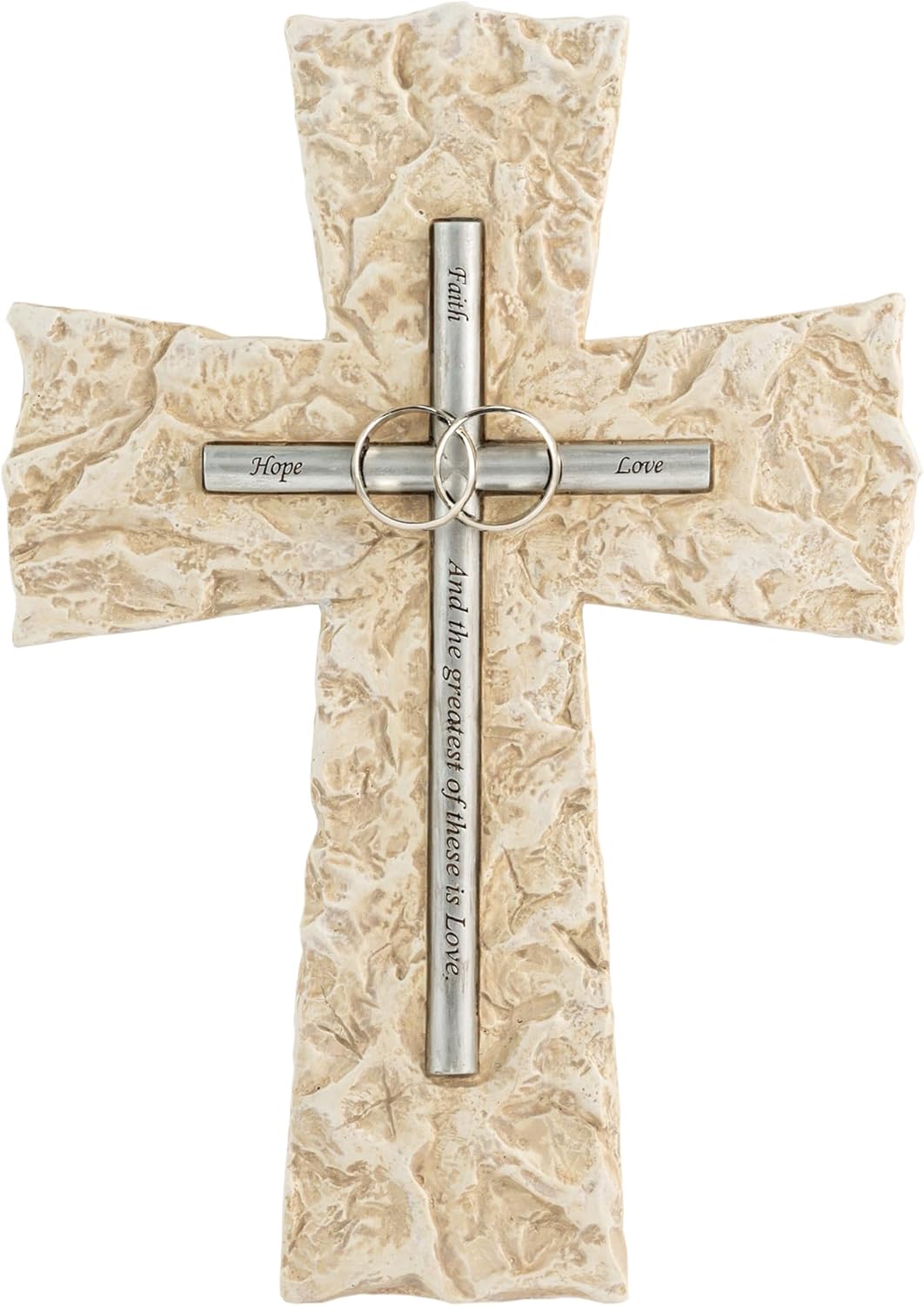 Grace4Joy 10 Inch Wedding Wall Cross Silver