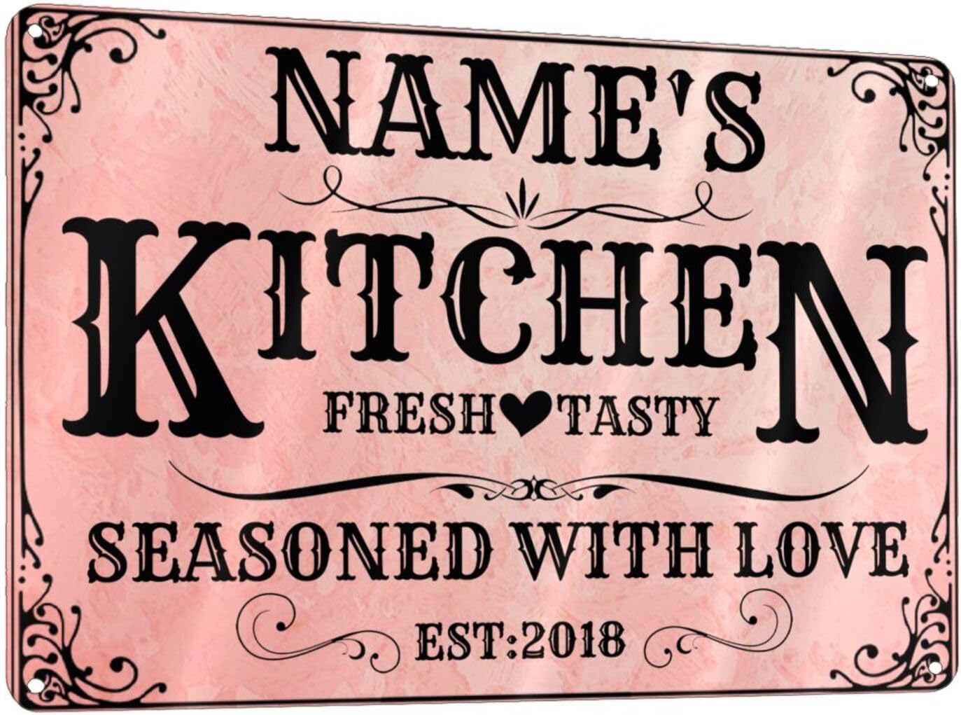 Personalized Kitchen Wall Sign with Custom Name