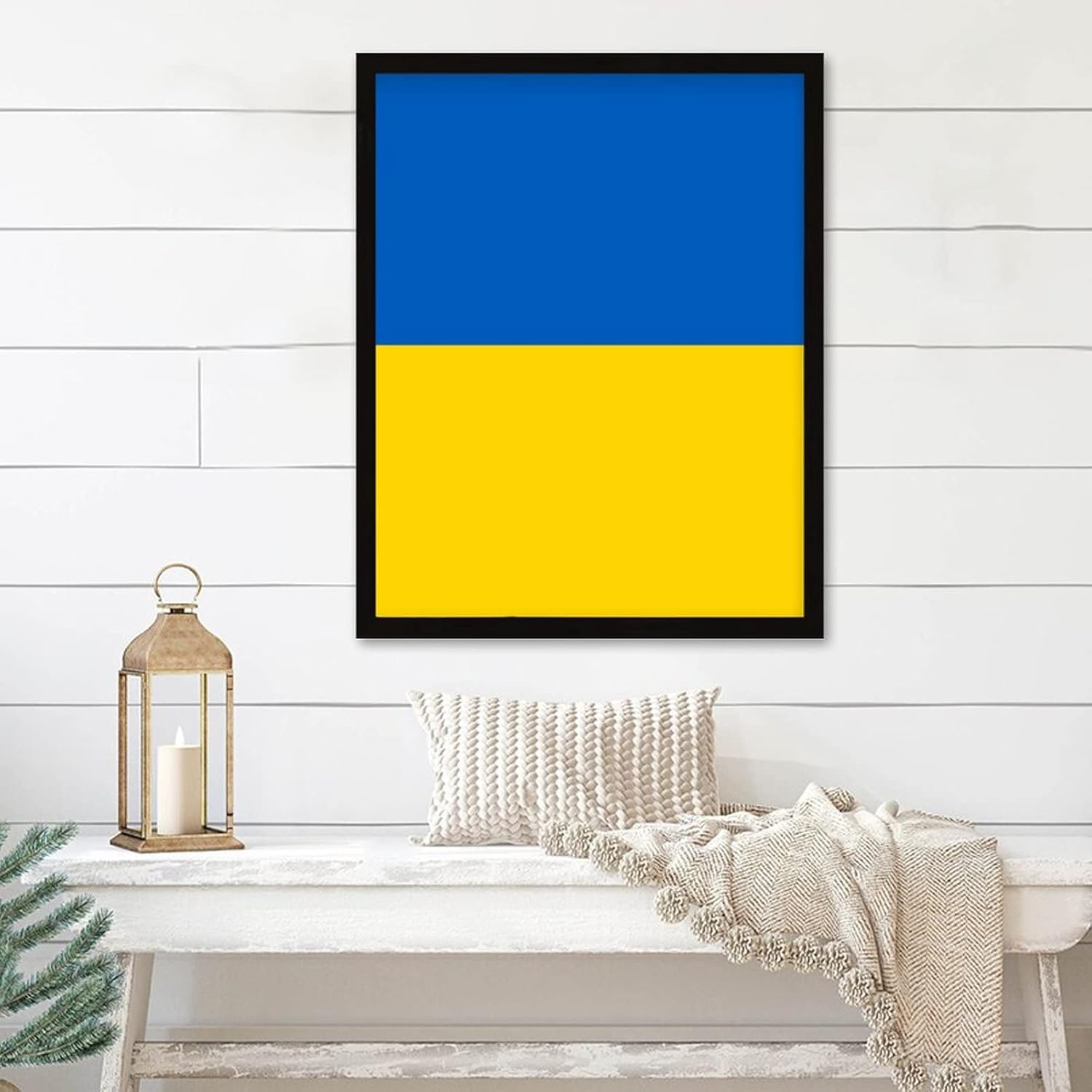 Ukraine Flag Framed Wall Art Poster 16x20in