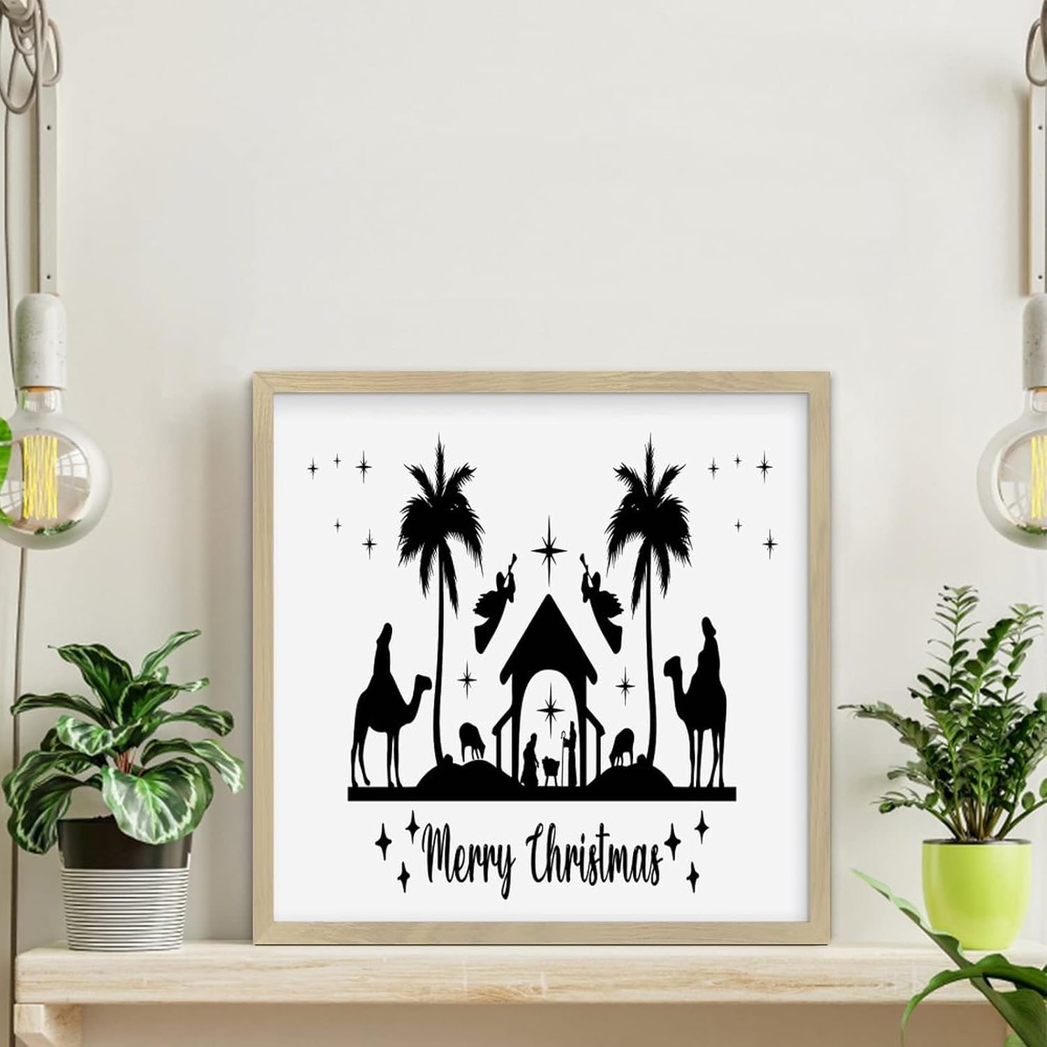 Funny Christmas Wall Decor Sign 12x12in Wood Frame