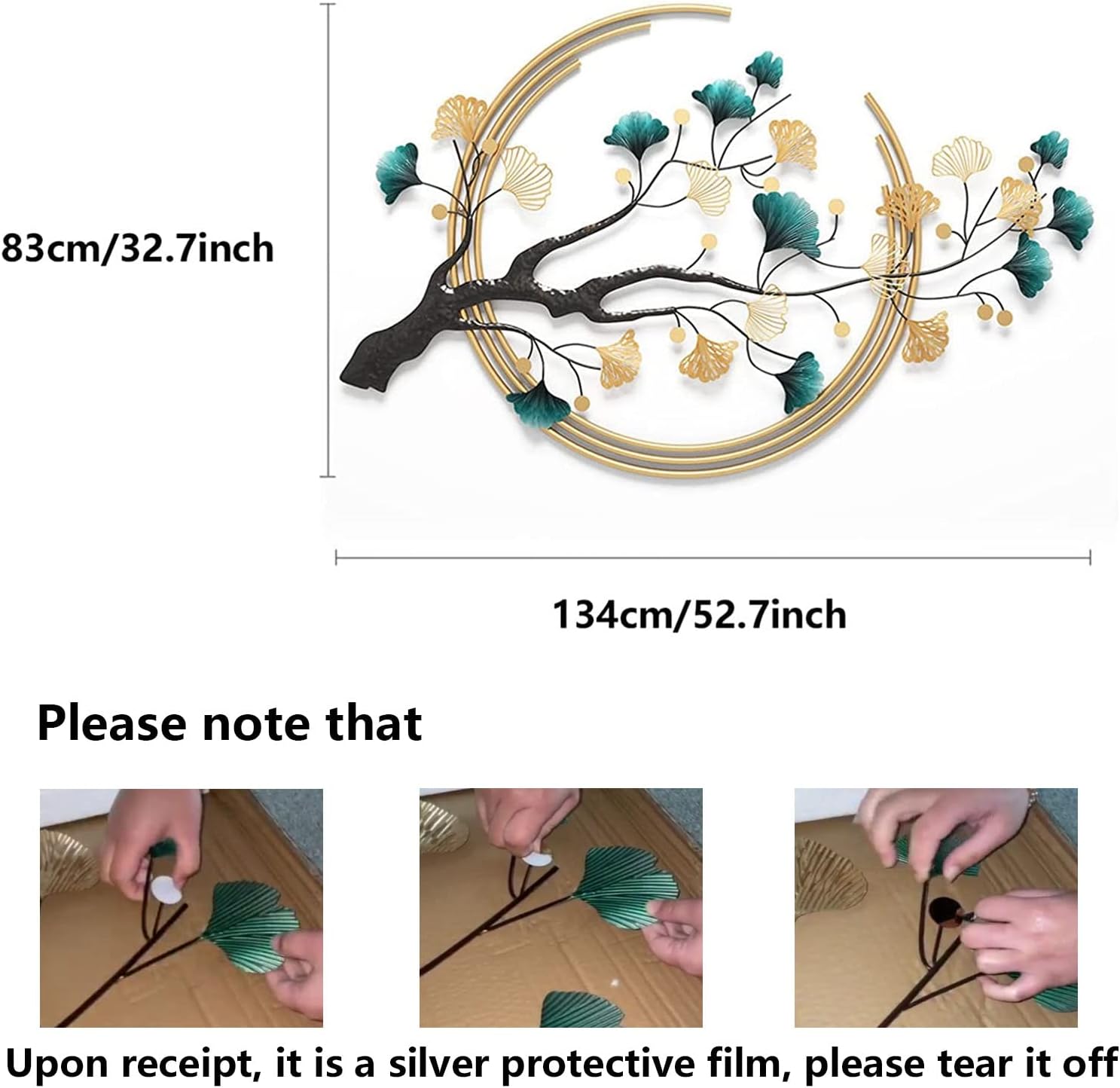 Umbifa Ginkgo Leaf 3D Metal Wall Decor Sculpture