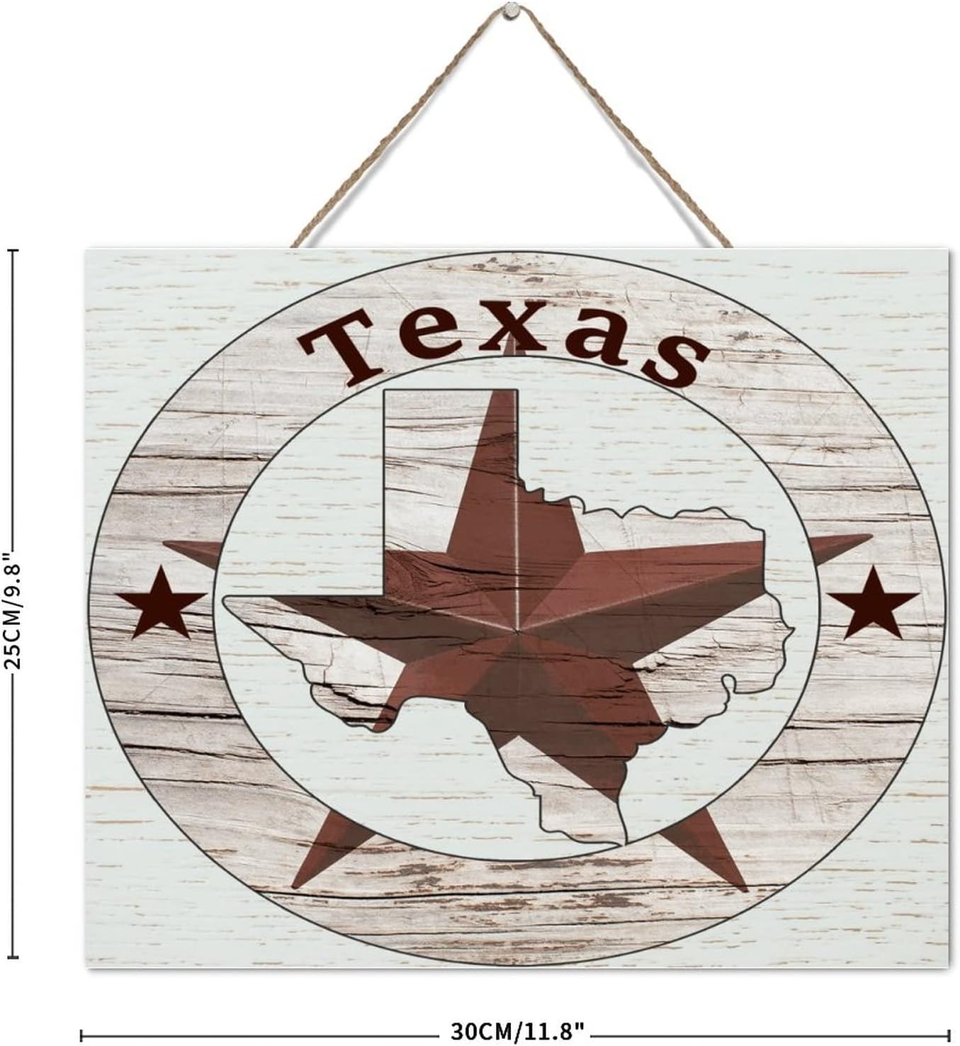 Texas Lone Star Wood Wall Sign 10x12 Inch