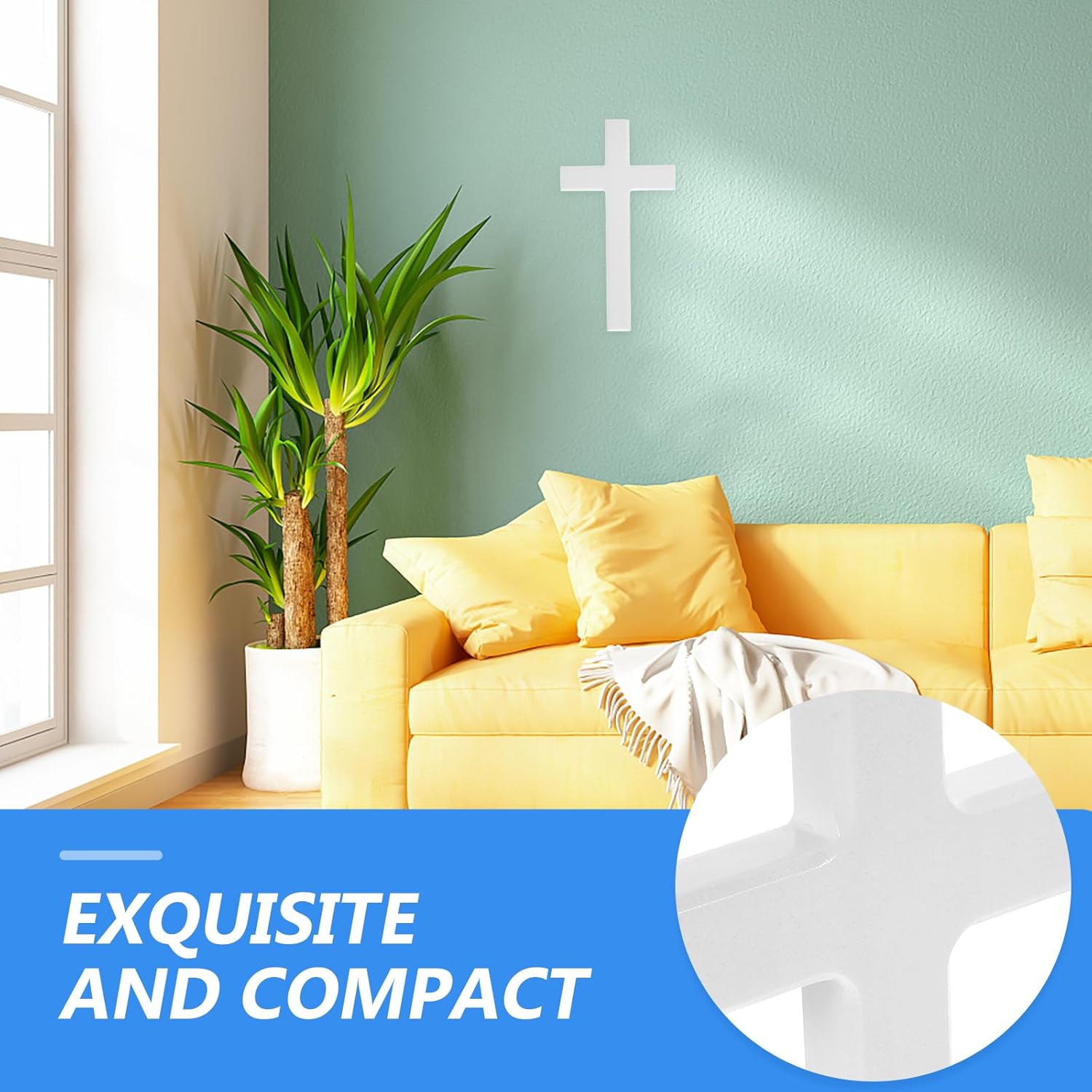 BESTOYARD White Wall Cross for Home Church Decor