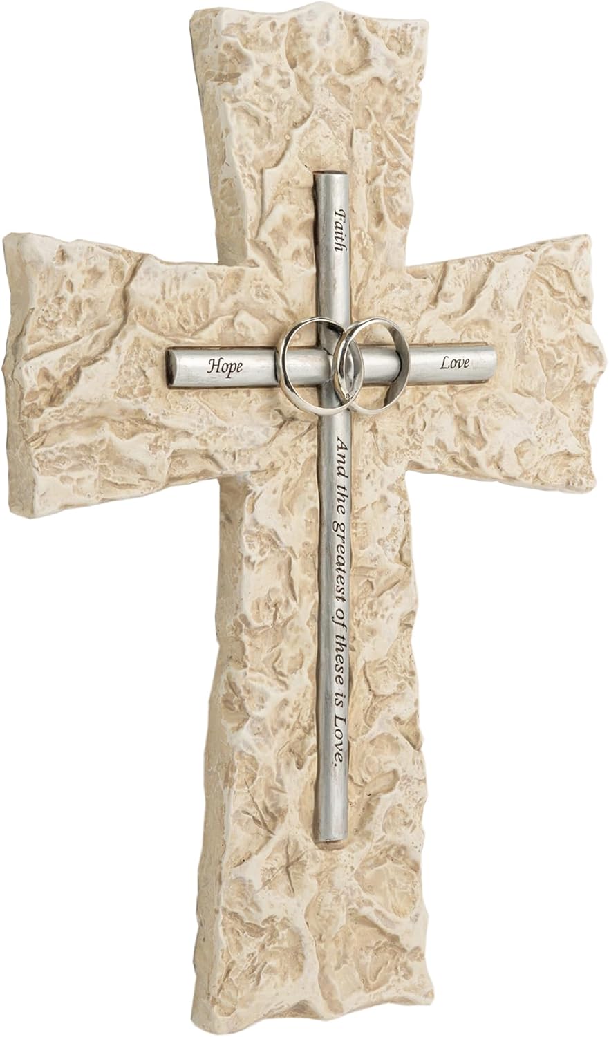 Grace4Joy 10 Inch Wedding Wall Cross Silver