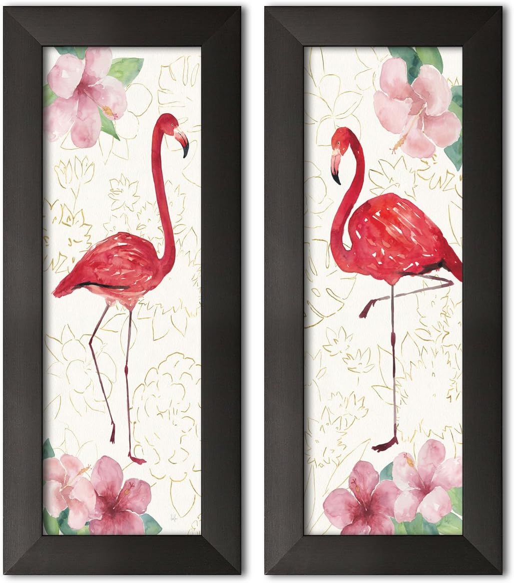 Shabby-Chic Tropical Fun Bird VI VII Framed Prints