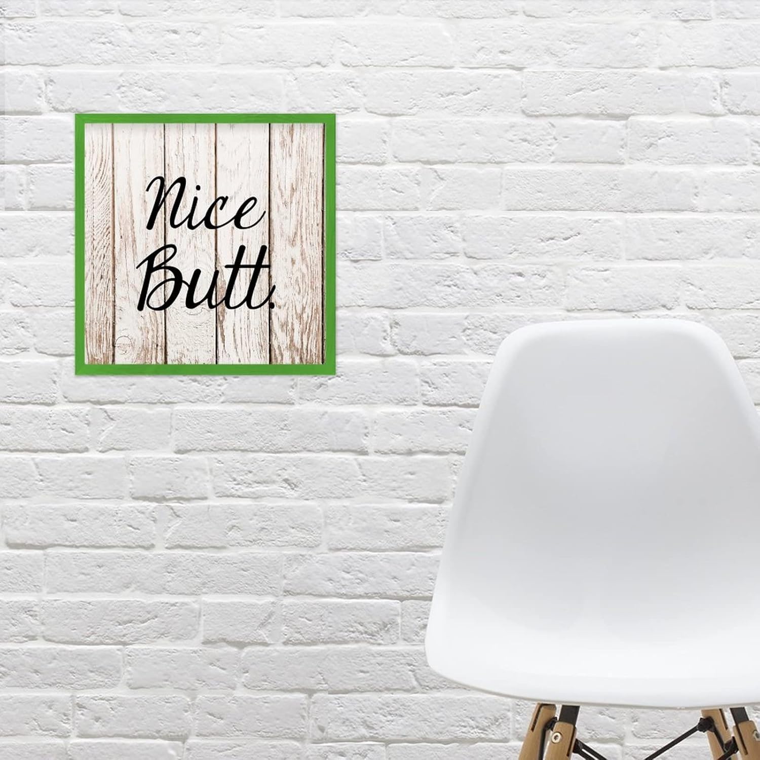 Farmhouse Wall Decor Sign 12x12 Rustic Wood Frame - Light Green