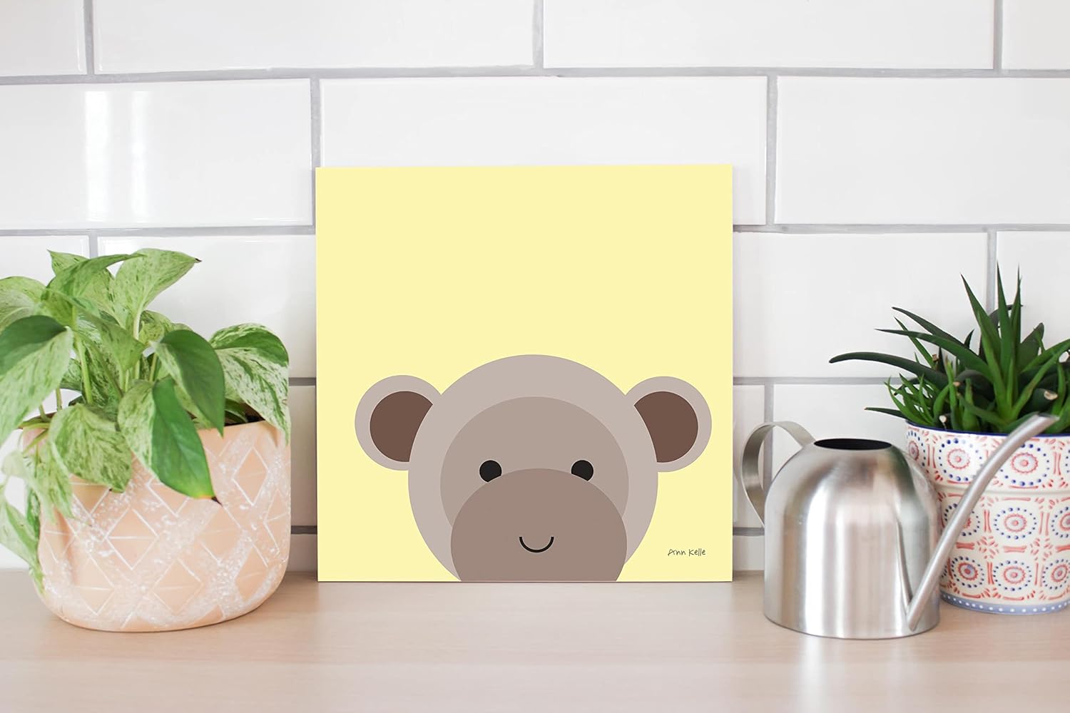 Cuddly Brown Monkey Wall Decor Wooden Plaque