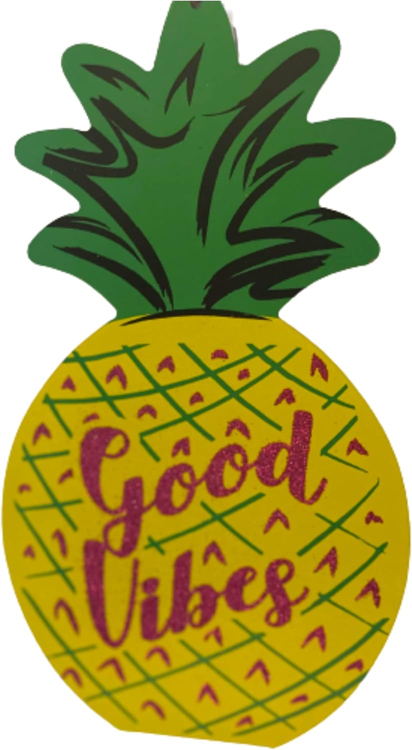 Pineapple Shaped Glitter Good Vibes Wall Hanging Art