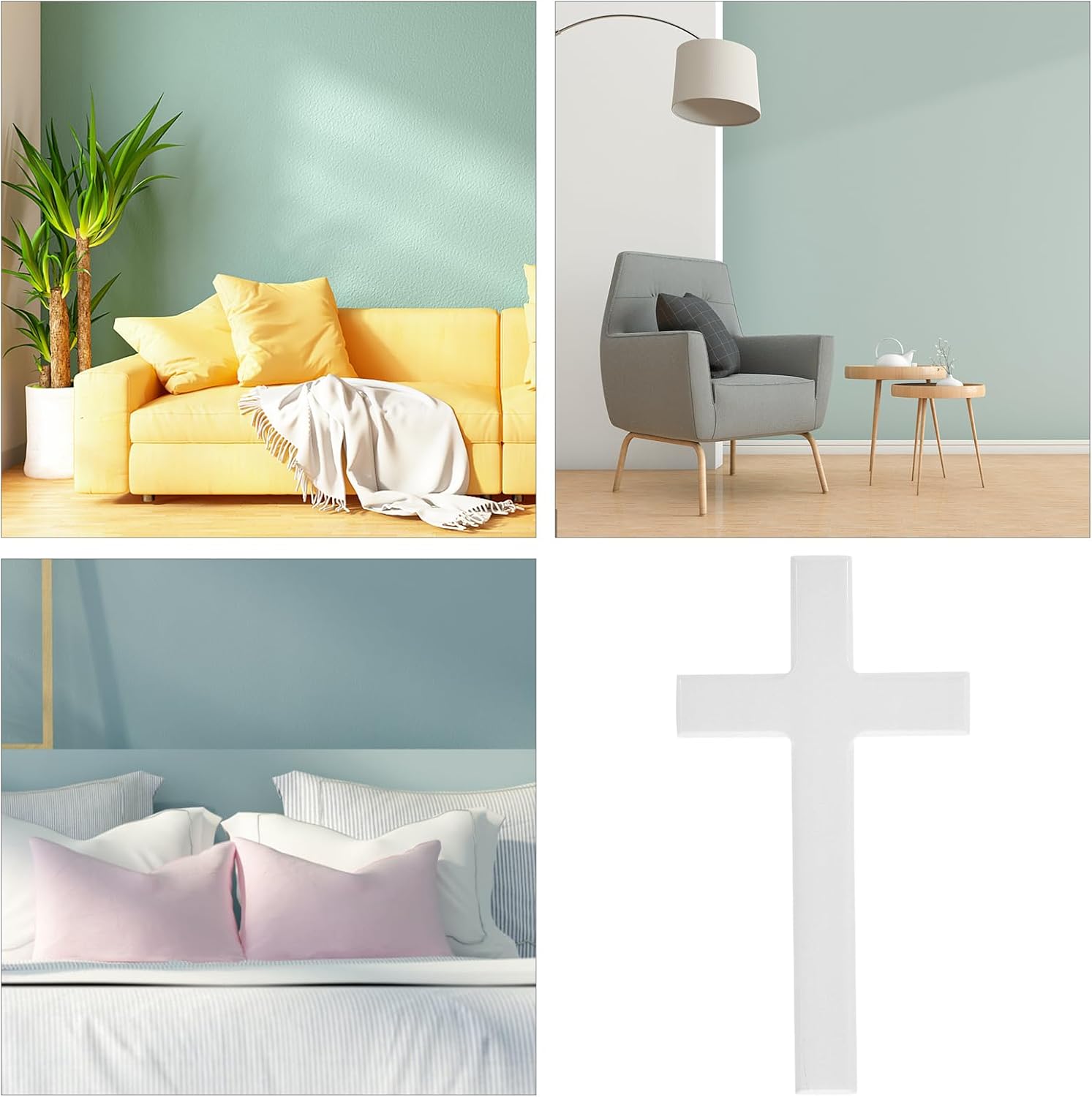 BESTOYARD White Wall Cross for Home Church Decor