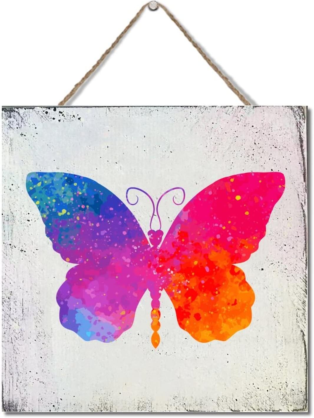 Wodevor Butterfly Splashing Wood Wall Sign 12x12in