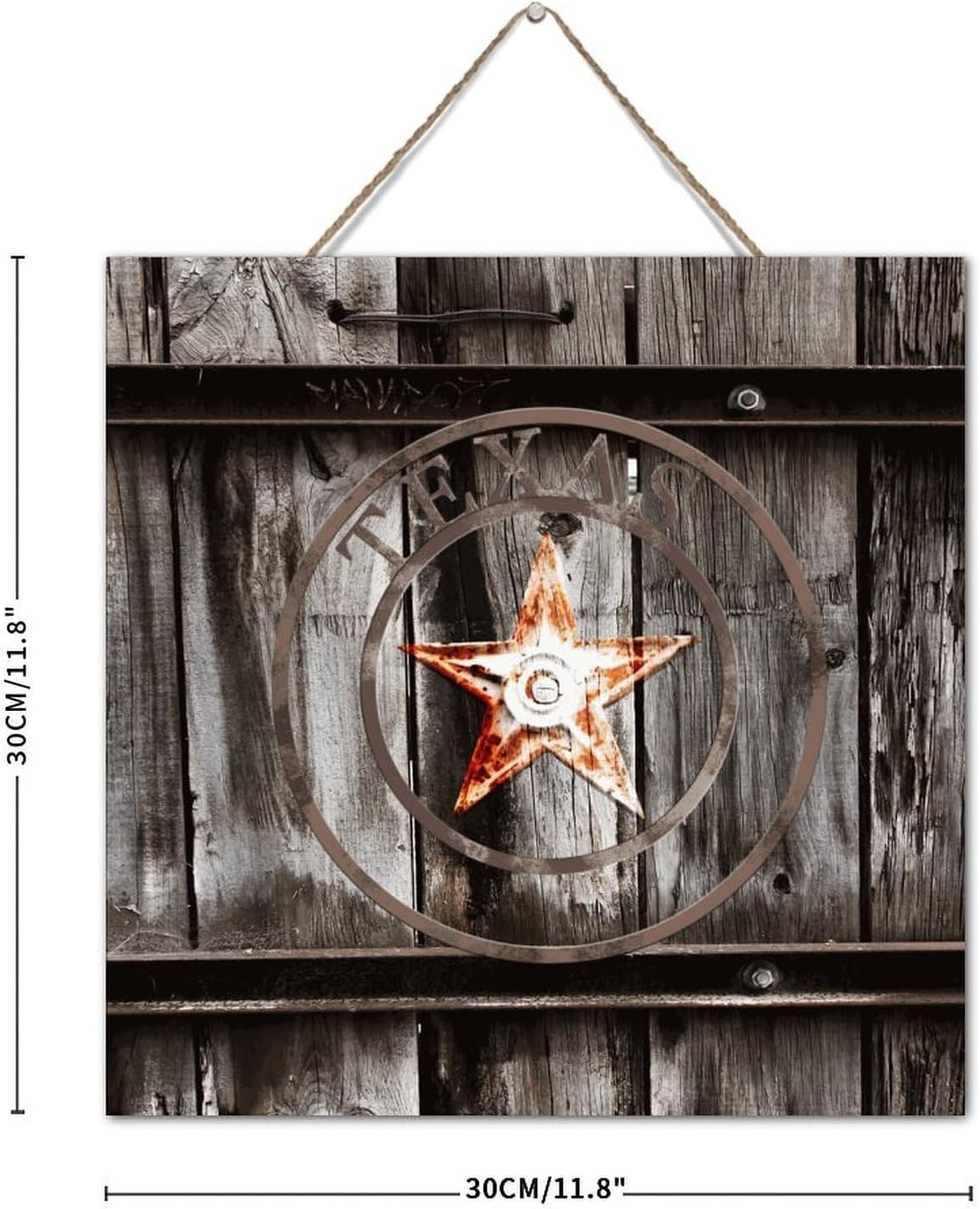 Autravelco Texas Lone Star Wood Map Wall Art Sign 12x12 Inch