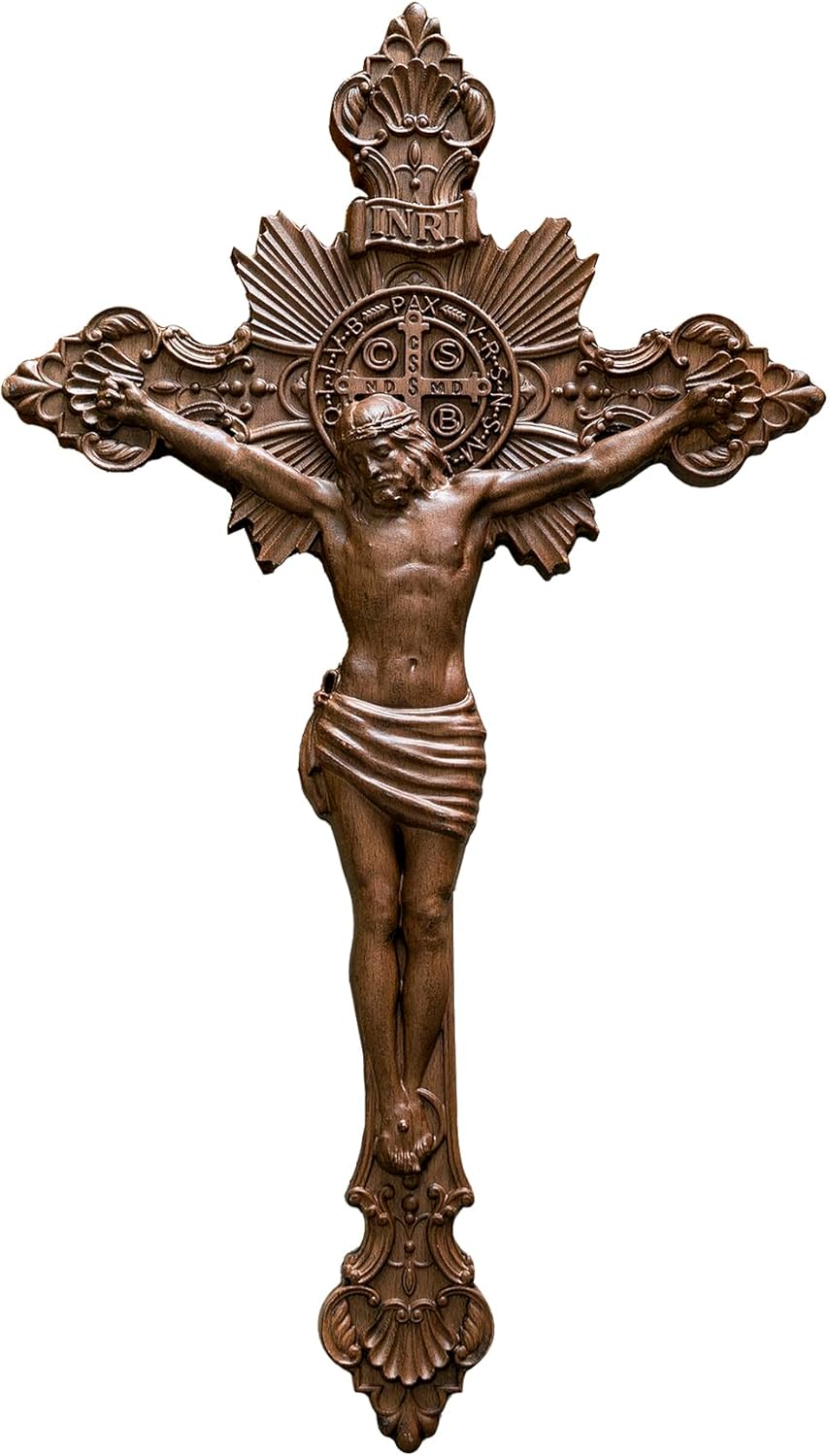 BGCOPPER Saint Benedict Wall Cross Decor 10 Inch