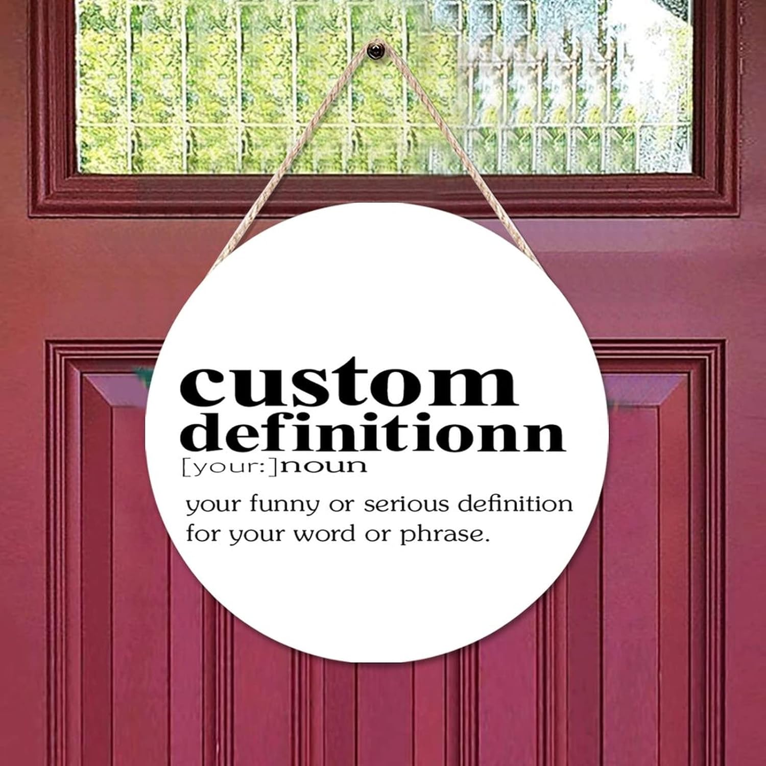 Funny Noun Dictionary Custom Round Wood Wall Sign