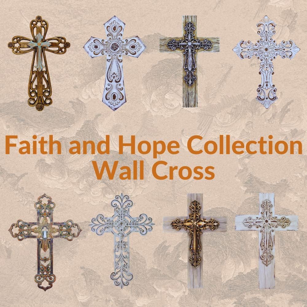 Comfy Hour Faith and Hope Faux Wood Wall Cross