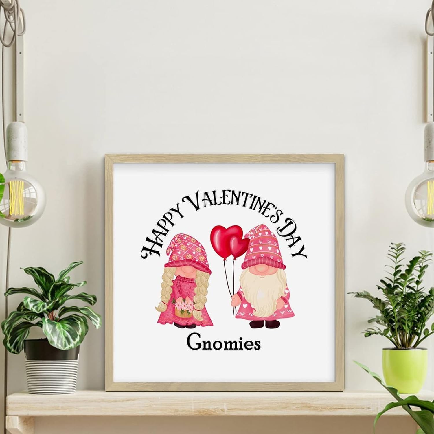 Personalized Framed Wood Sign Happy Valentines Day 12x12