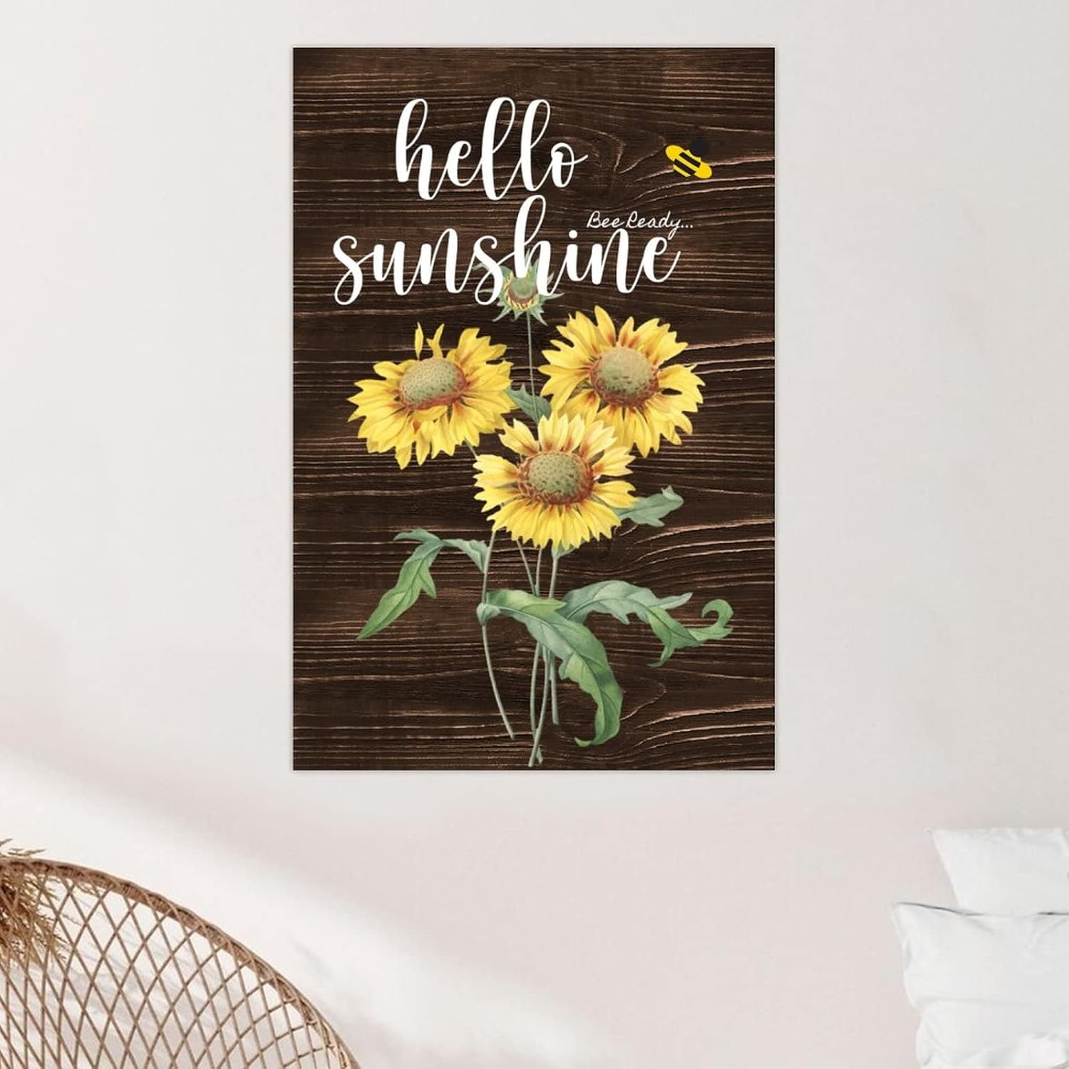 Hello Sunshine Sunflower Wall Art Sign for Dad