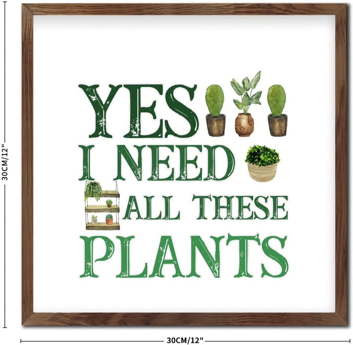 Inspirational Plant Lover Wall Art Sign 12x12in