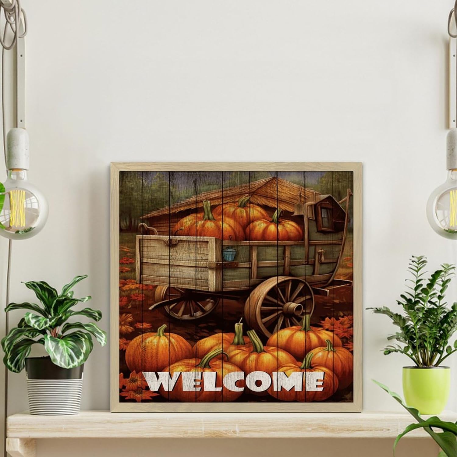 Wood Framed Sign with Rustic Farmhouse Design 12x12in
