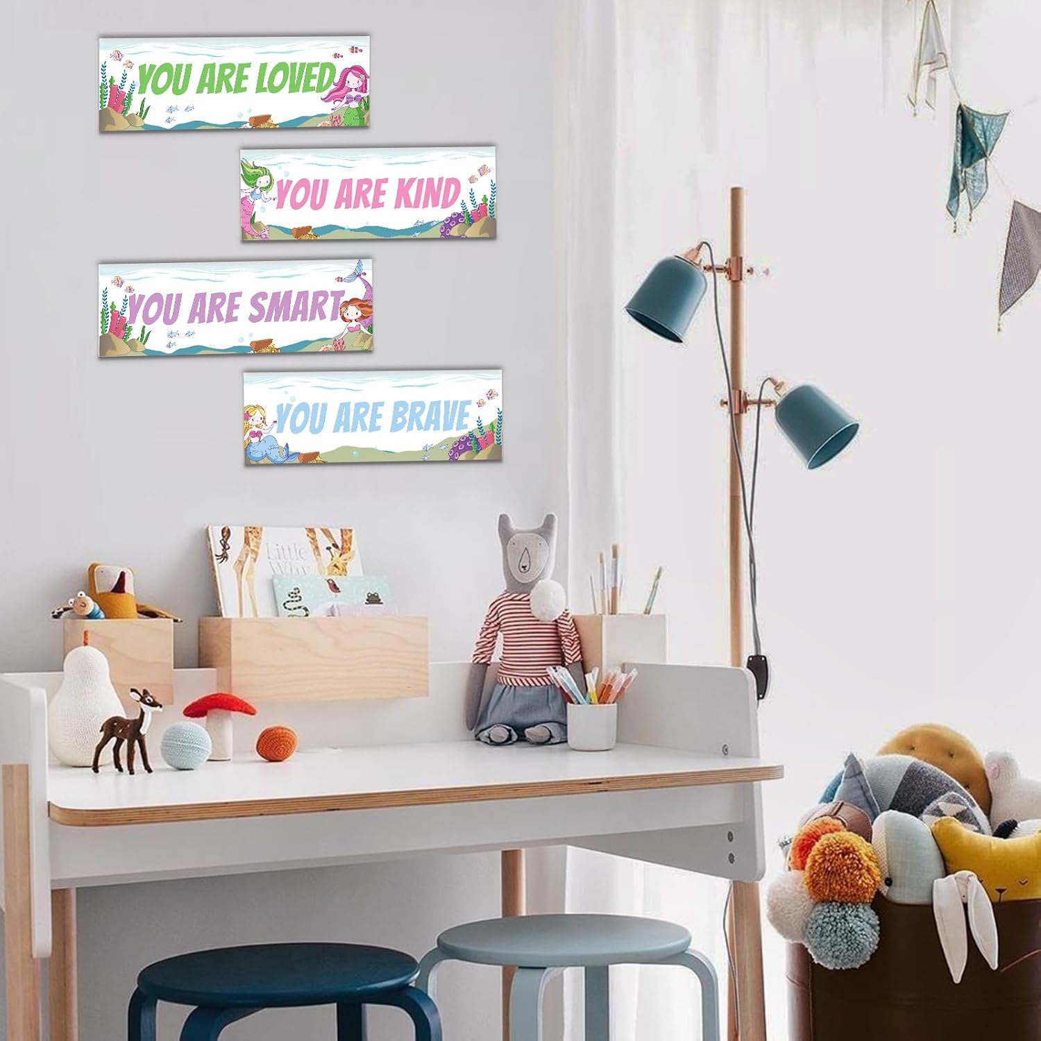 KINUUIS Mermaids Wall Decor for Girls Bedroom