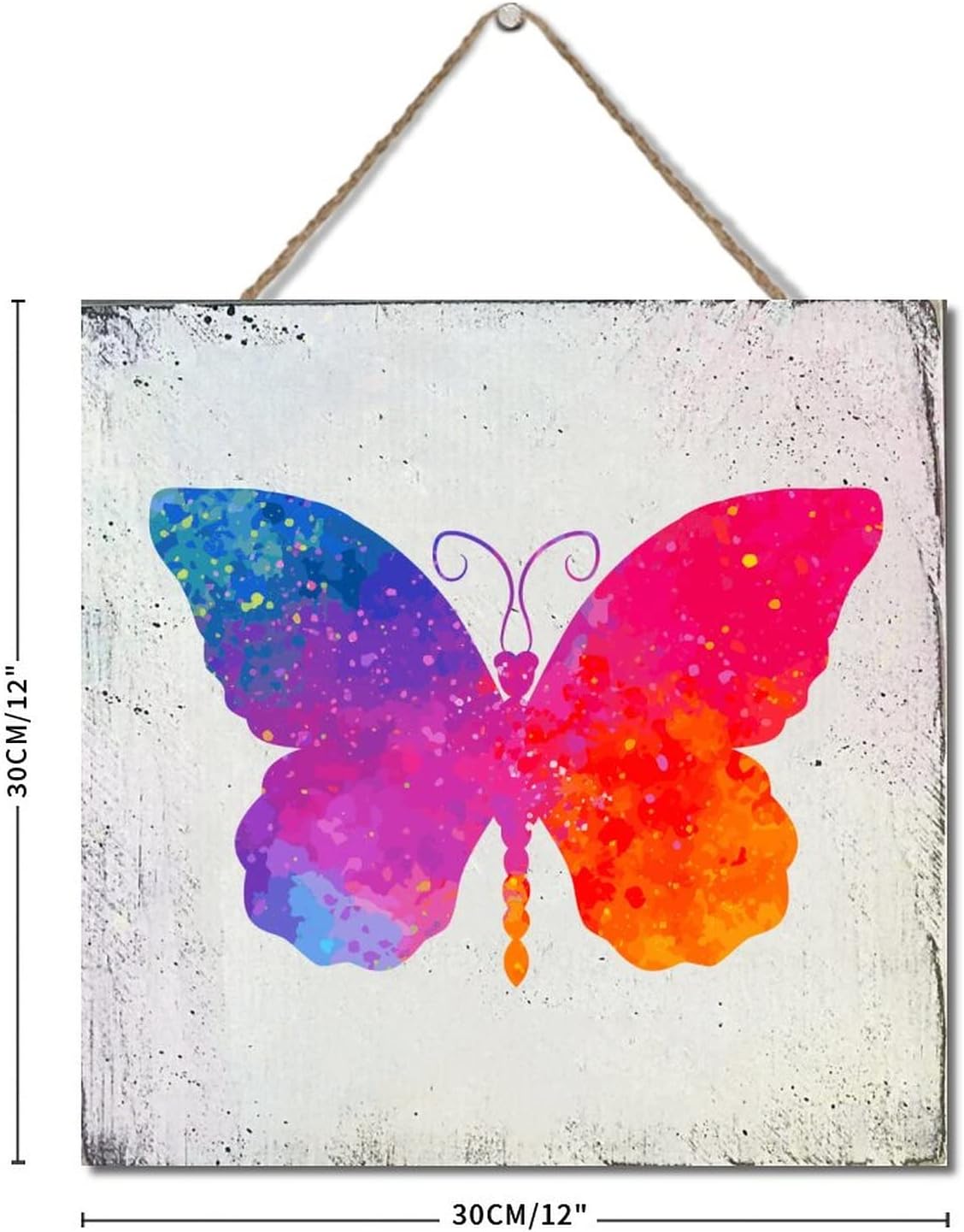 Wodevor Butterfly Splashing Wood Wall Sign 12x12in