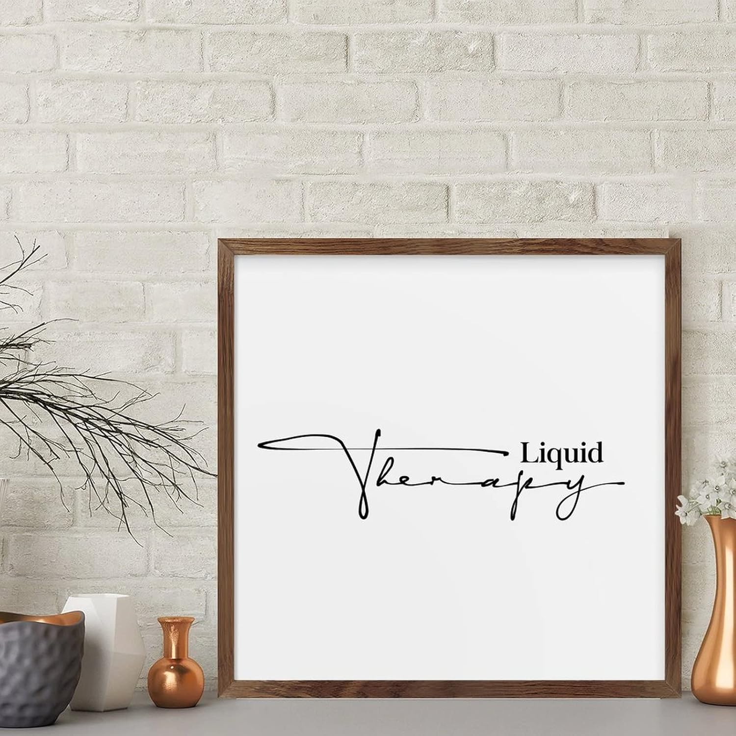 Liquid Therapy 12x12 Wood Framed Sign Wall Art