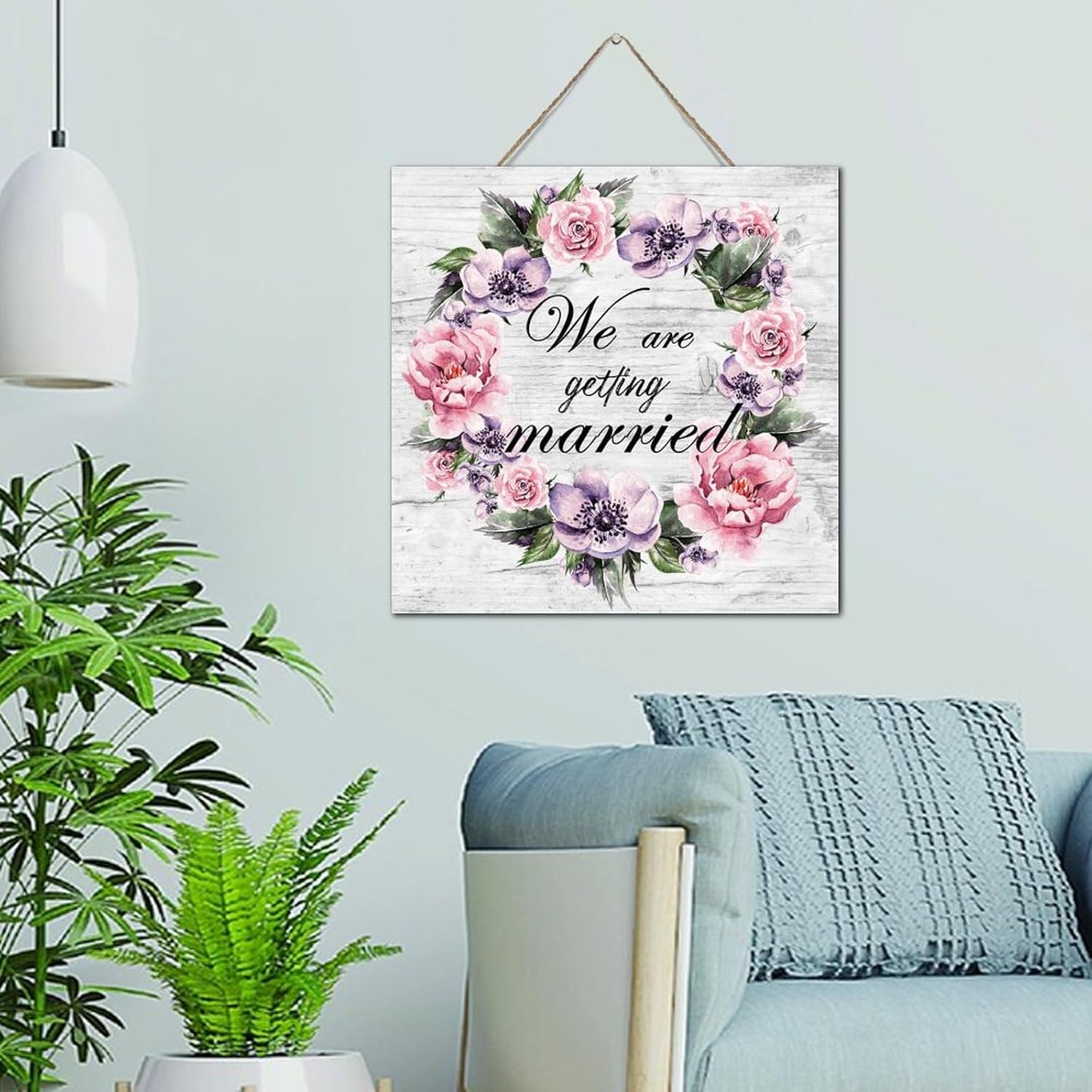 We Are Getting Married Wall Art Wood Plaque 12x12 Inch