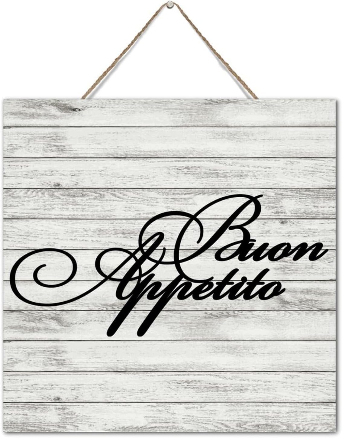 Buon Appetito 12x12 Inch Wood Wall Sign Motivational Decor