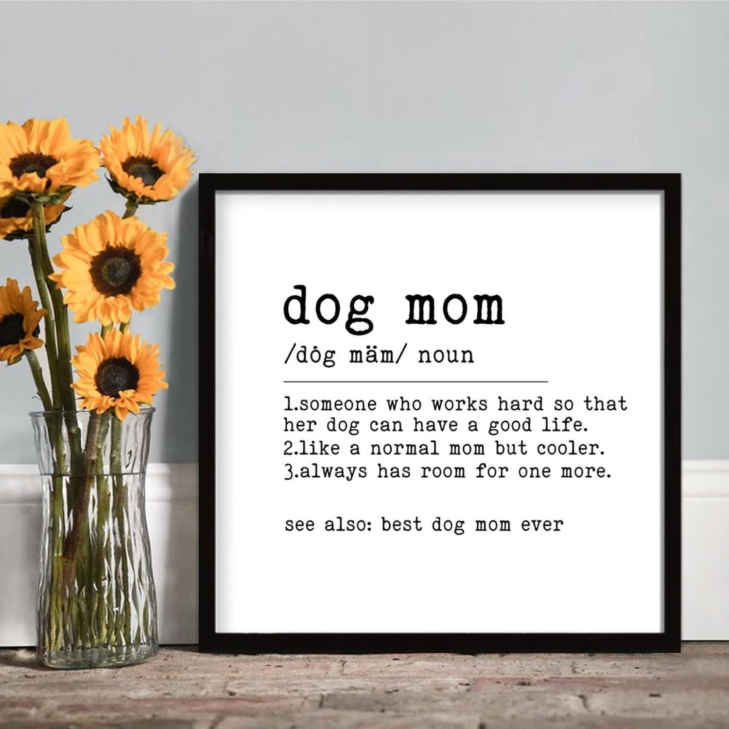 Funny Dog Mam Wood Framed Wall Sign 12x12