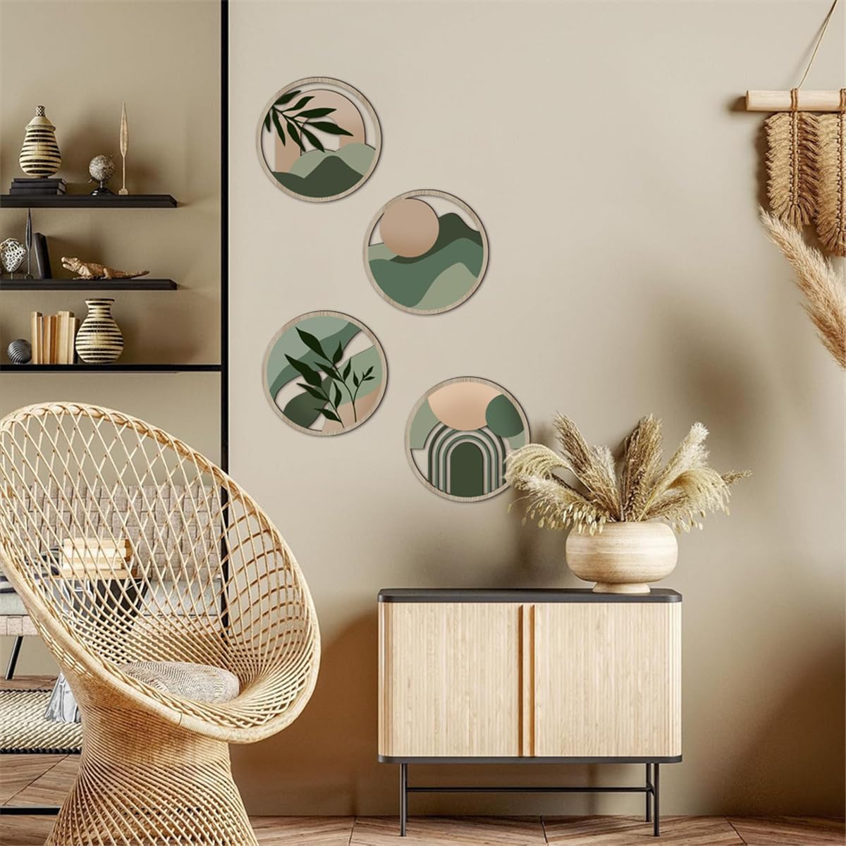 Price Xes Boho Wall Decor 4 Pcs Round Wall Art