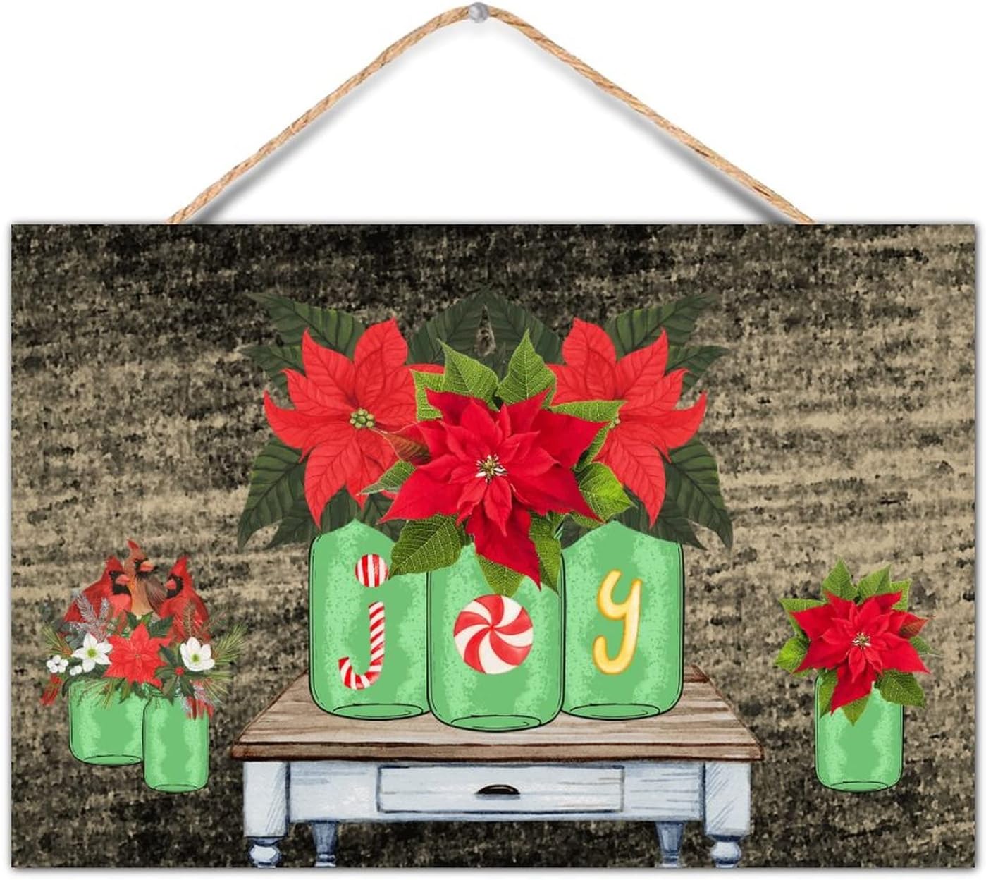 TEANFUN Christmas Wall Hanging Sign 8x12 Inch 1