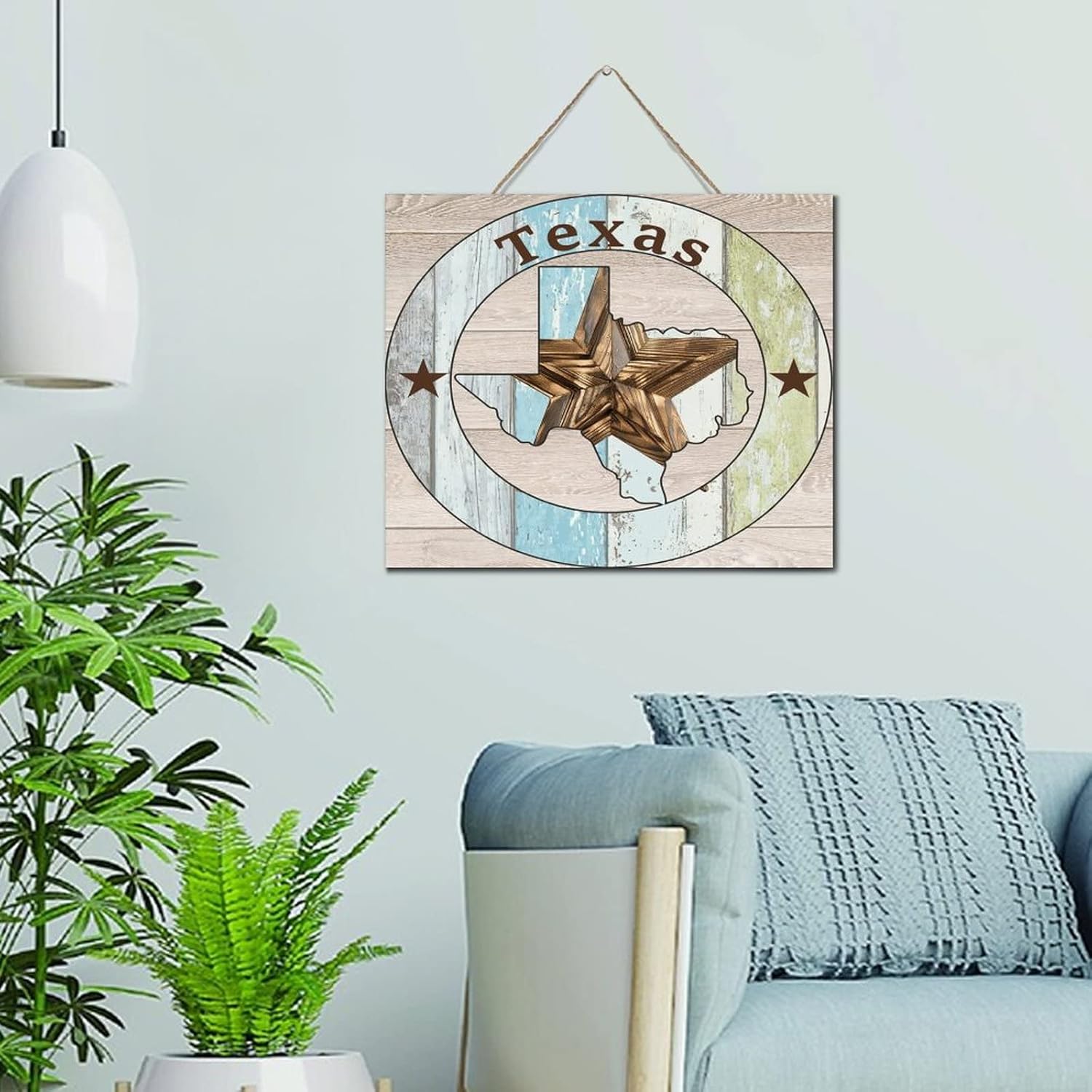 Autravelco Texas Lone Star Wood Wall Sign 10x12 Inch 1