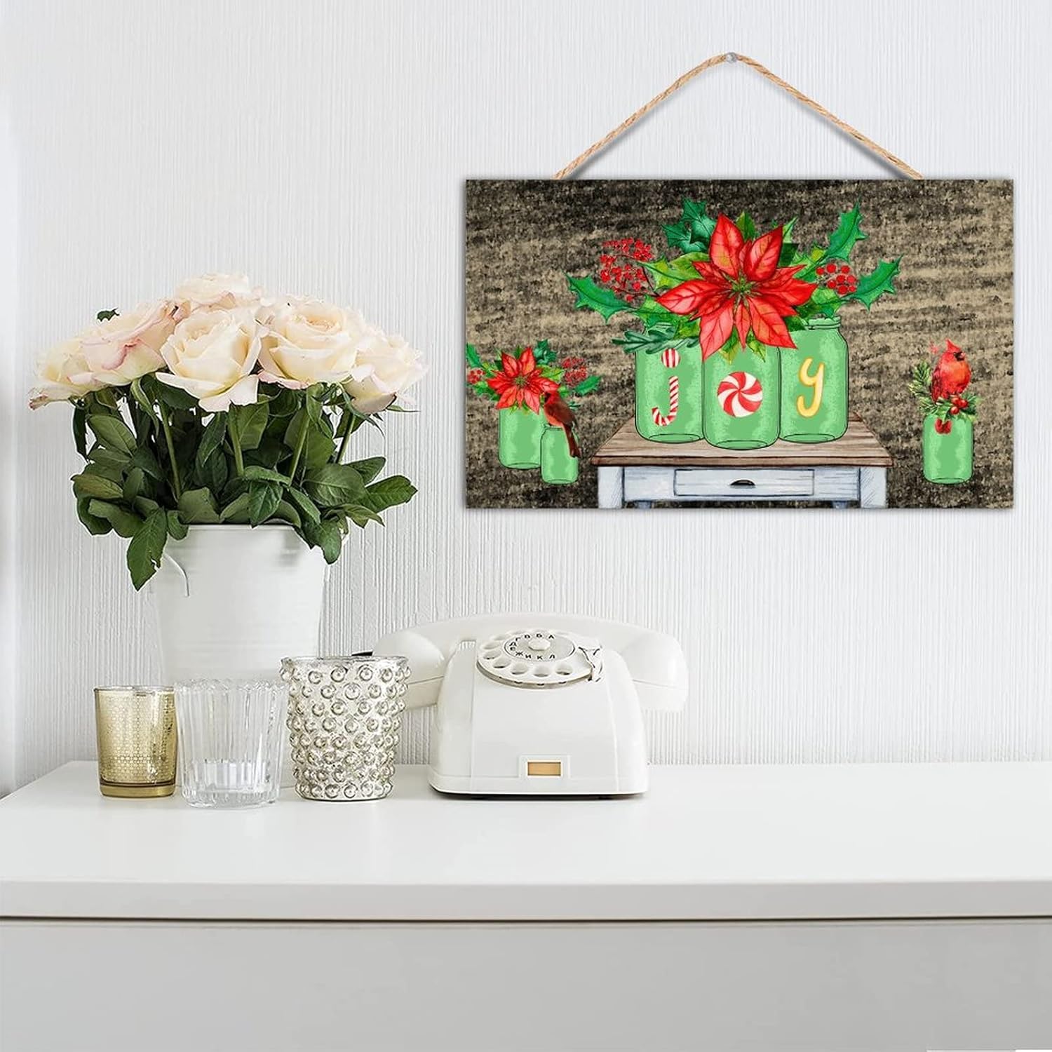 TEANFUN Christmas Hanging Sign Wall Pediment