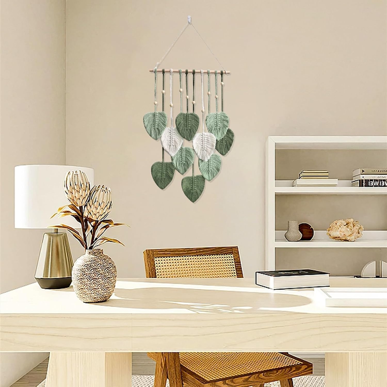 Macrame Leaf Wall Hanging Boho Wall Decor for Home