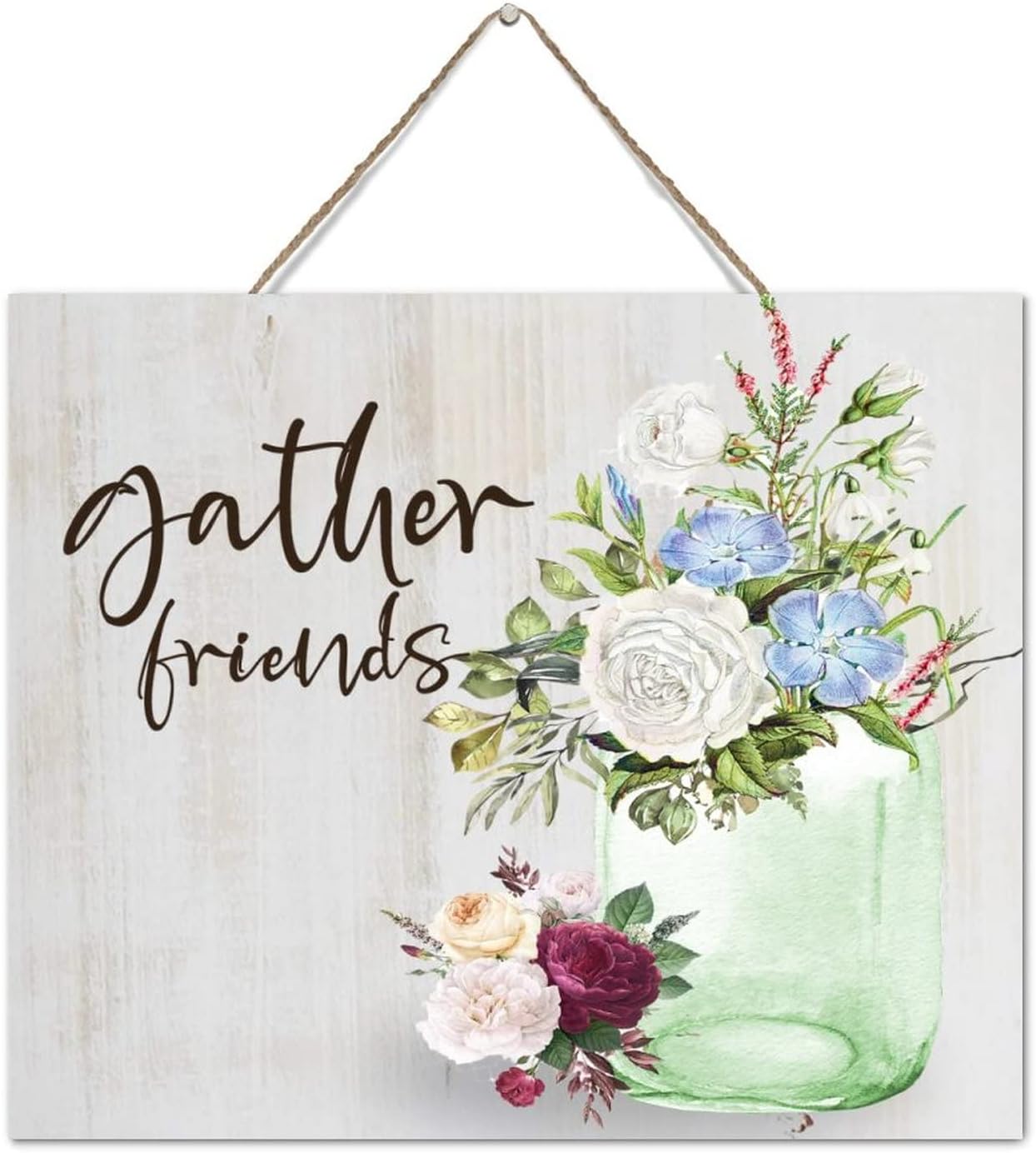 Gather Friends Watercolor Floral Wall Art 10x12