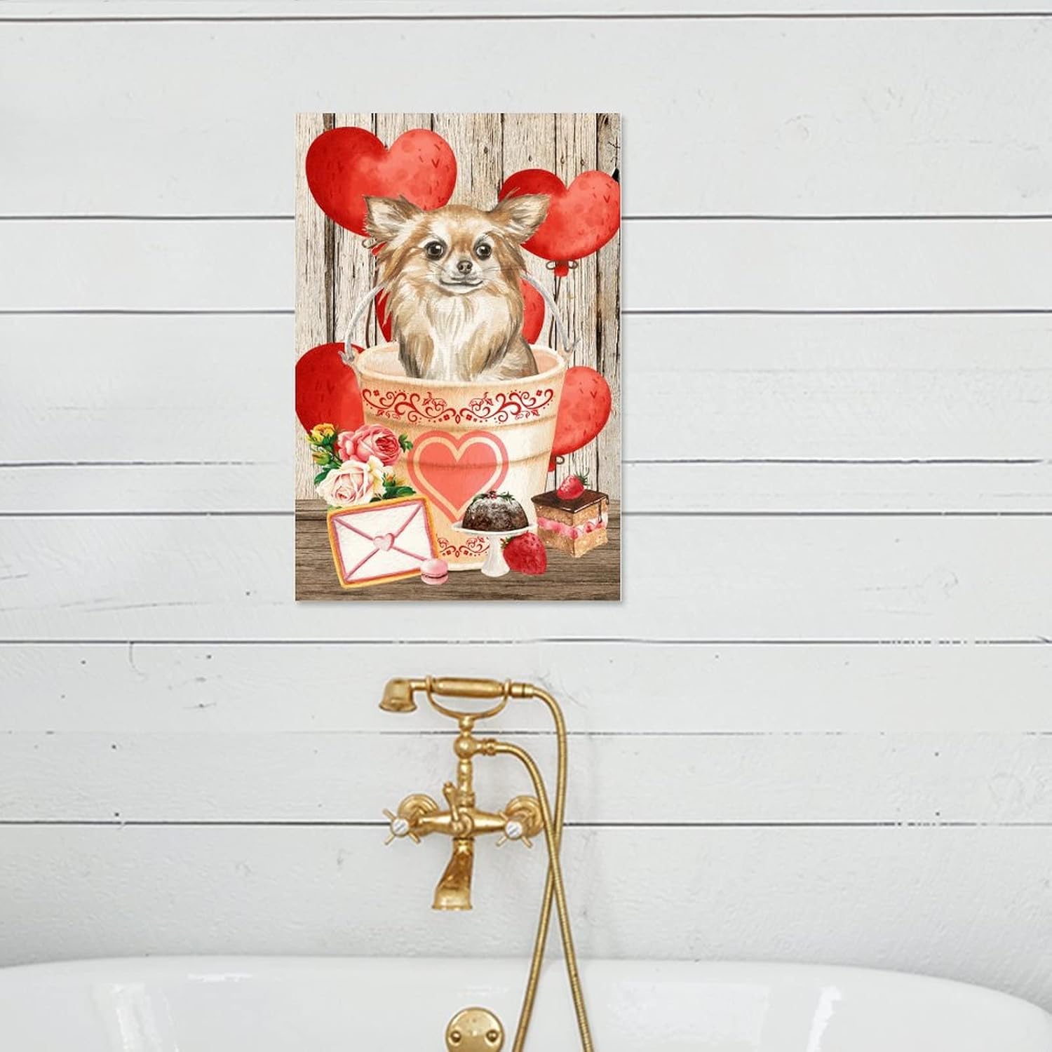 Wooden Heart Wedding Sign 8x12in Rustic Decor Plaque