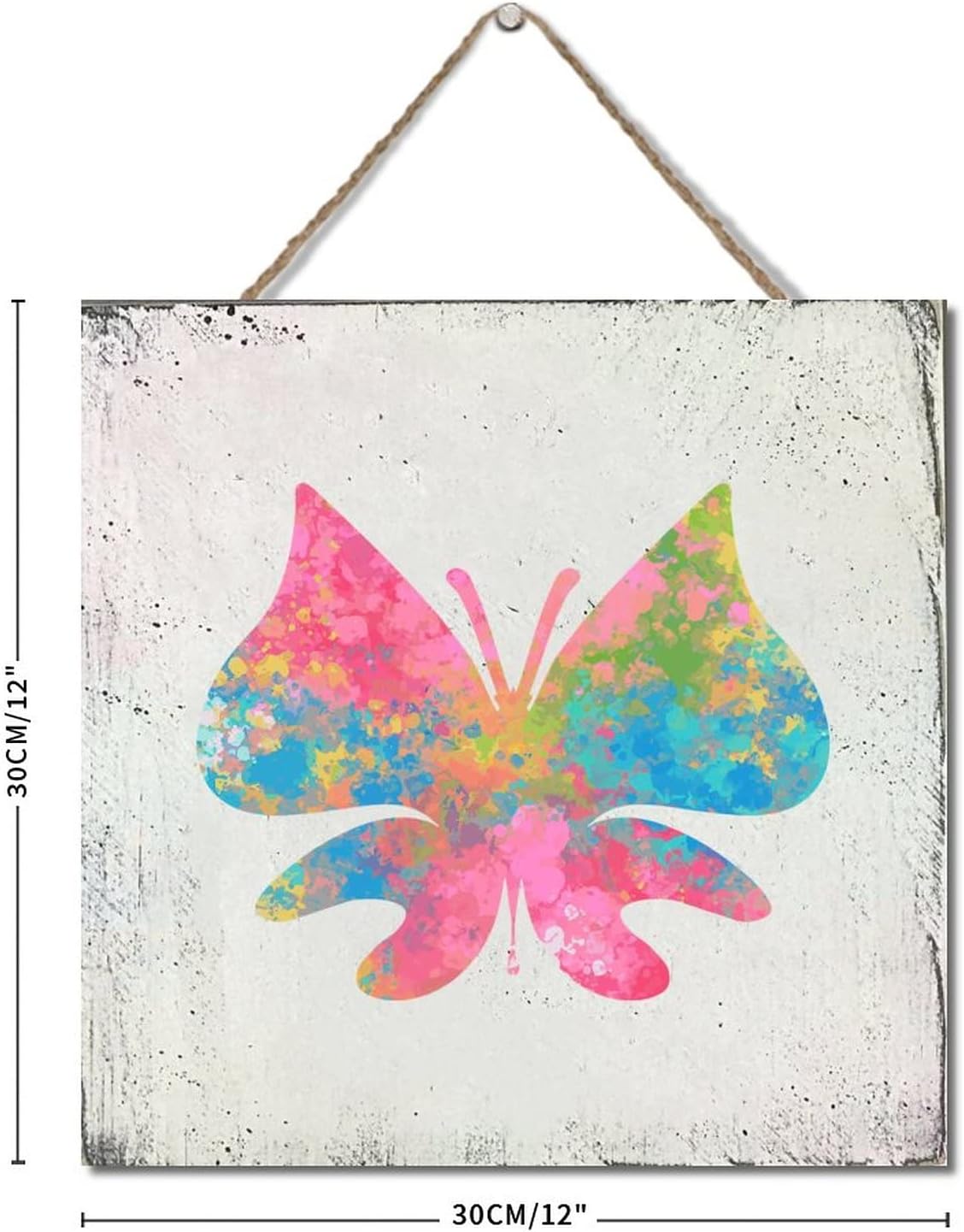 Butterfly Splashing Ink Wood Sign 12x12in