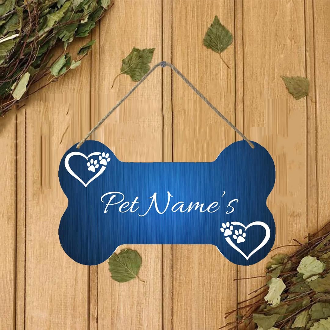 FUMUNA Custom Dog Bone Wood Wall Decor Sign
