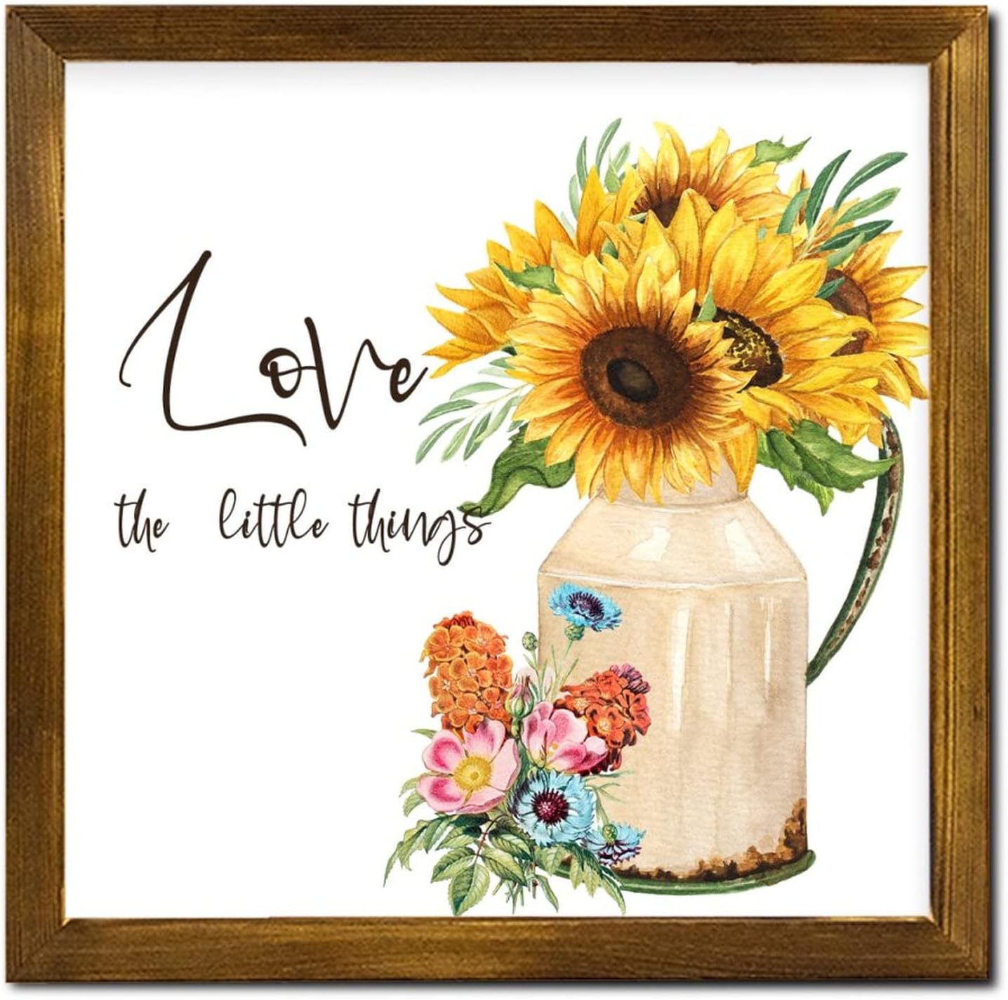 Love The Little Things Framed Wood Sign 12x12 inch