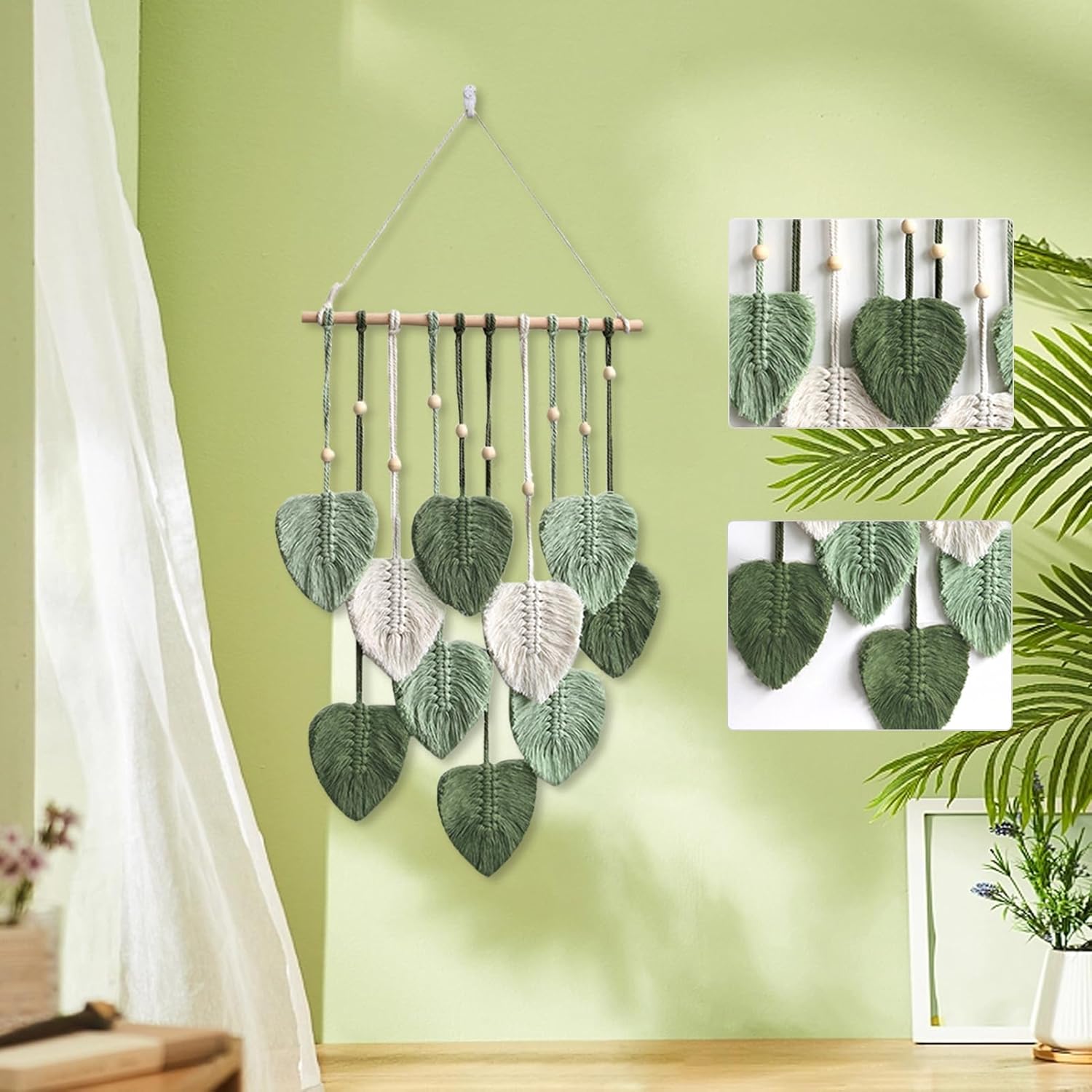 Macrame Leaf Wall Hanging Boho Wall Decor for Home