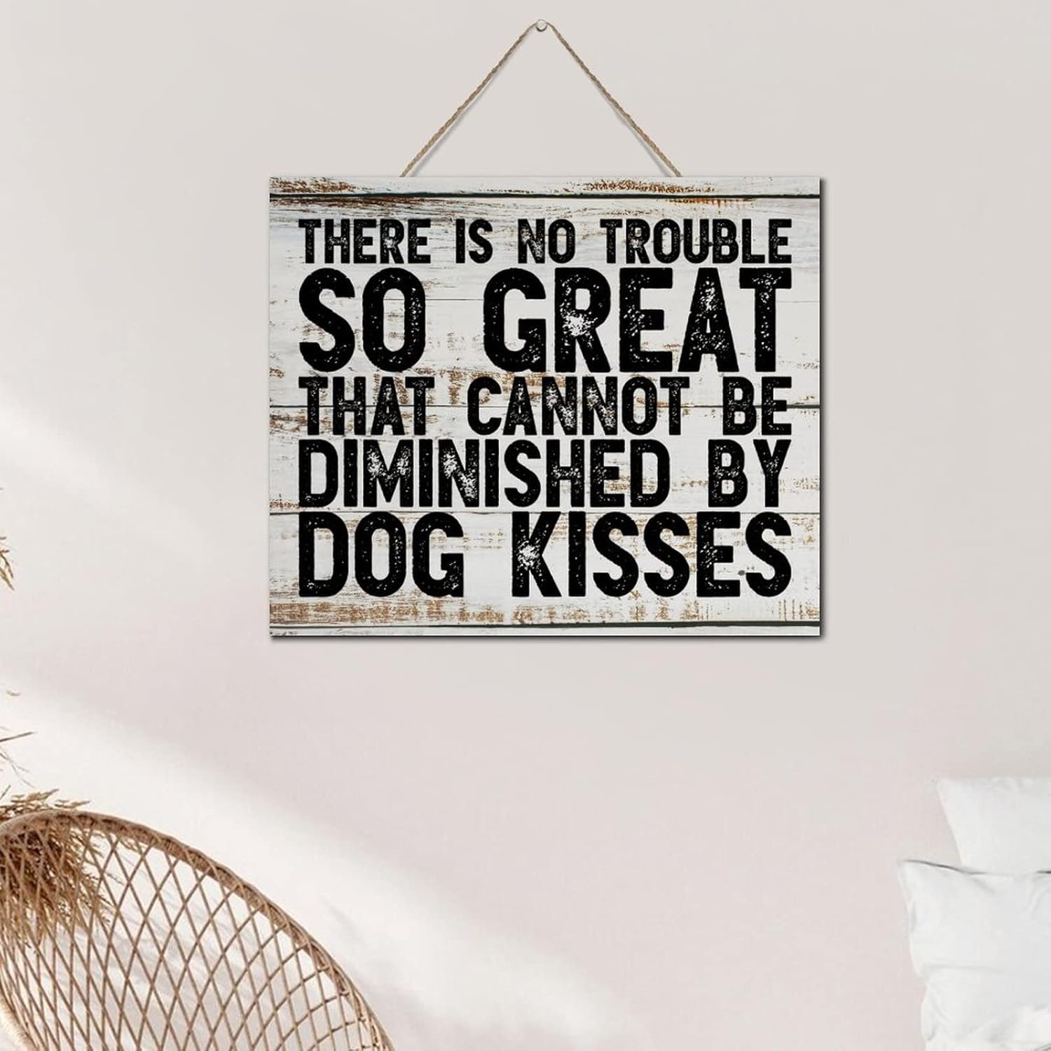 Rustic Decor Wooden Sign Dog Kisses 10x12 Inch Wall Art