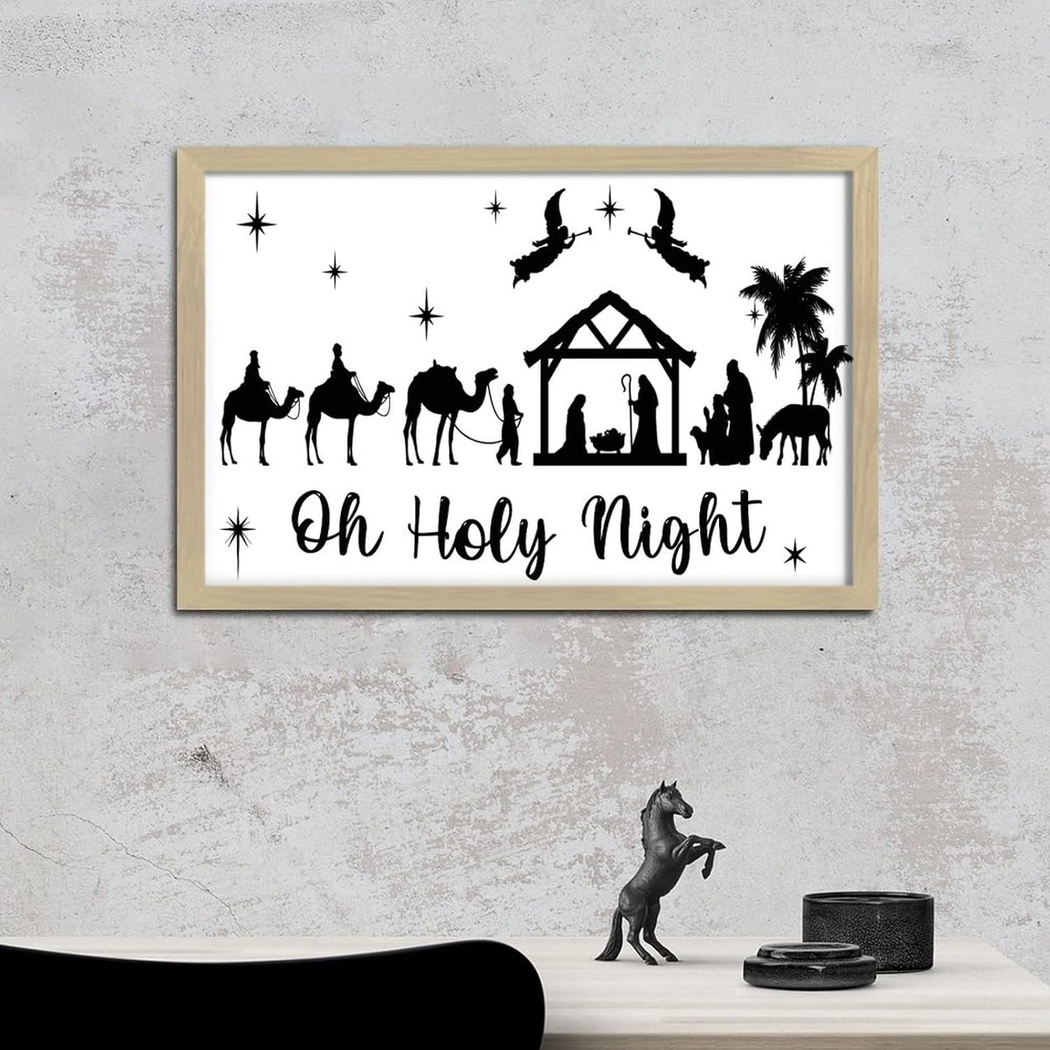 Inspirational Wall Decor Sign Oh Holy Night 8x12in
