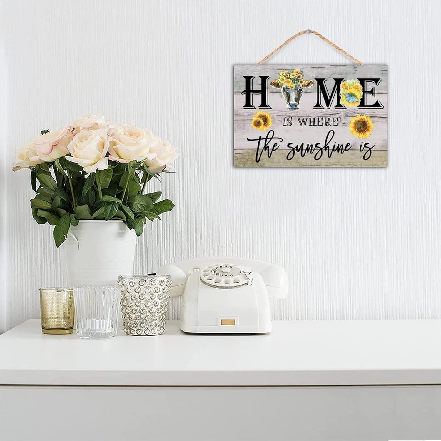 Wooden Cow Wall Decor Sign 8x12 Inch Farmhouse Style