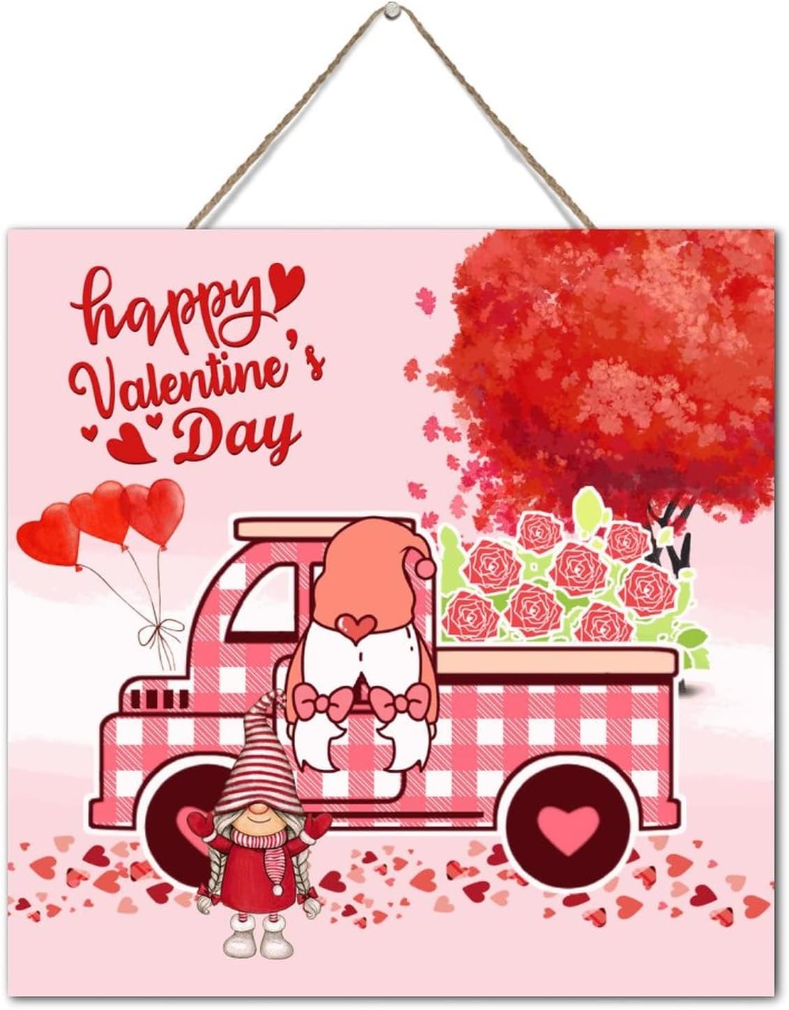 Valentines Day Gnome Wall Decoration Sign