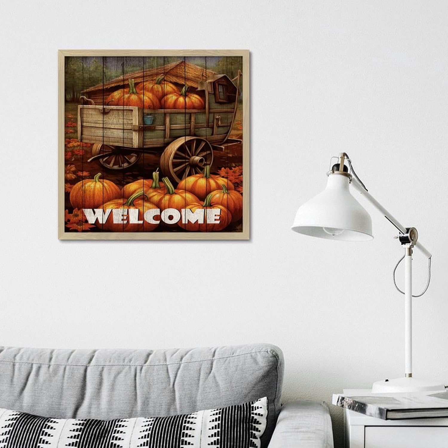 Wood Framed Sign with Rustic Farmhouse Design 12x12in