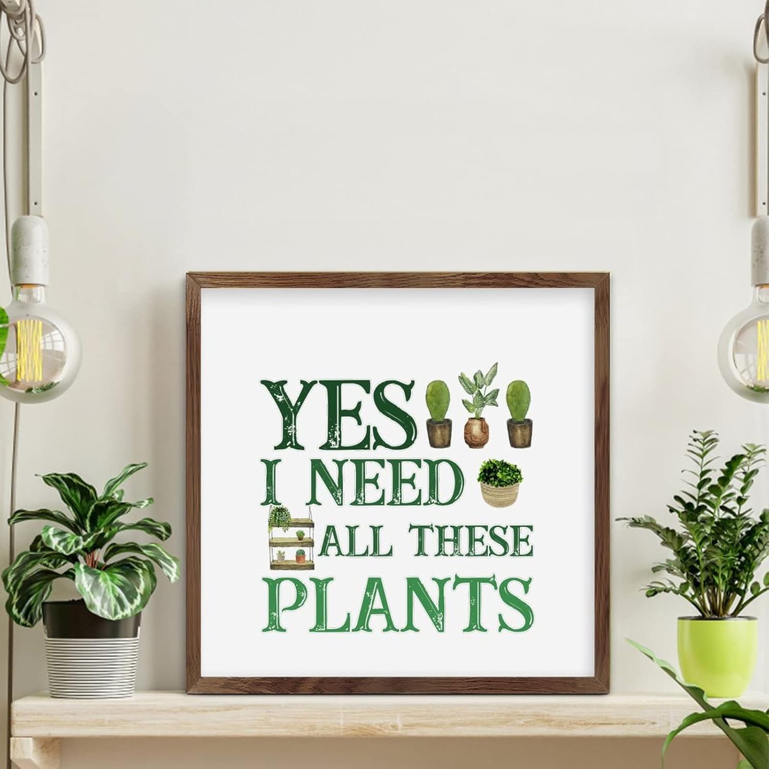 Inspirational Plant Lover Wall Art Sign 12x12in