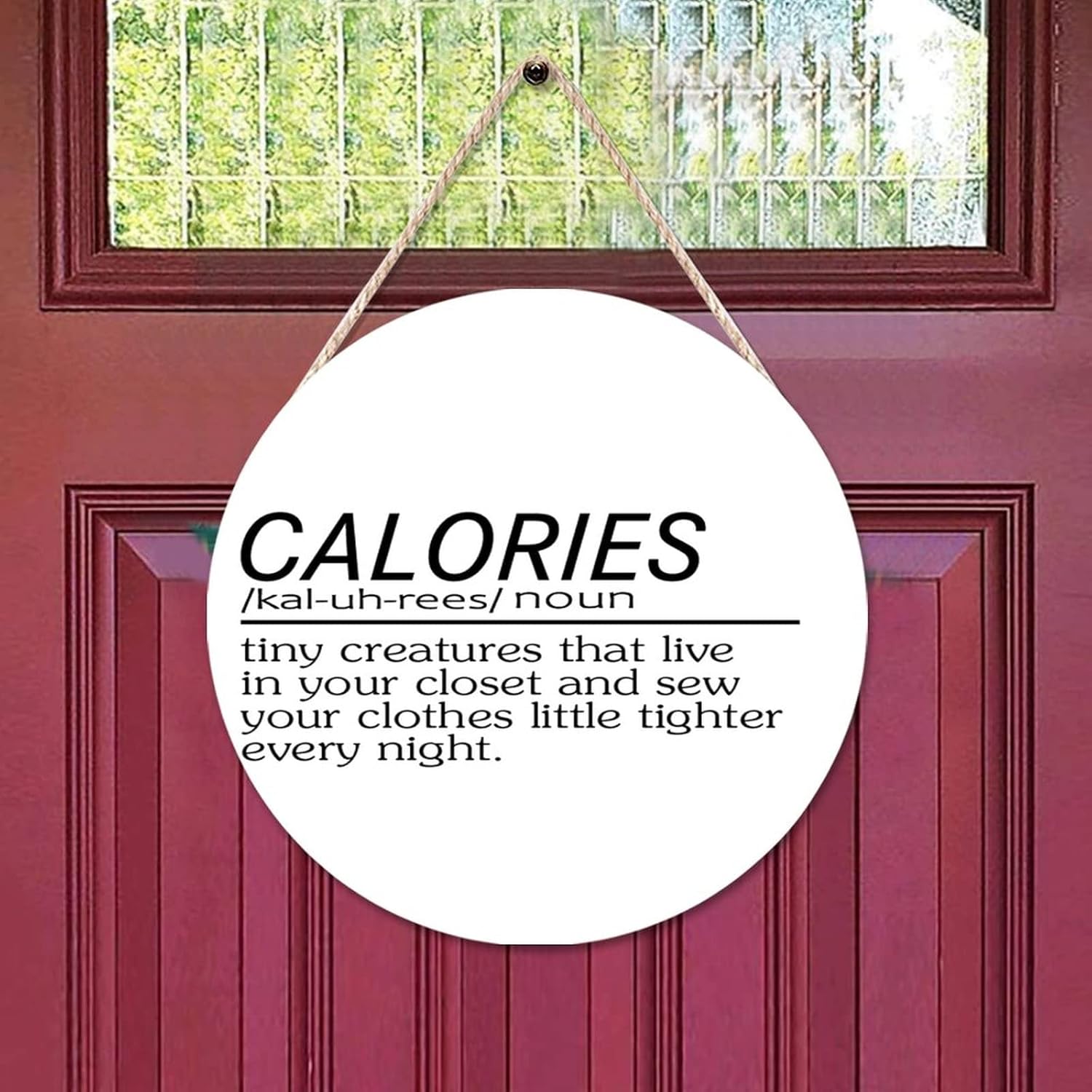 Ditooms Funny Calories Definition Wall Art - Inspirational Wood Sign