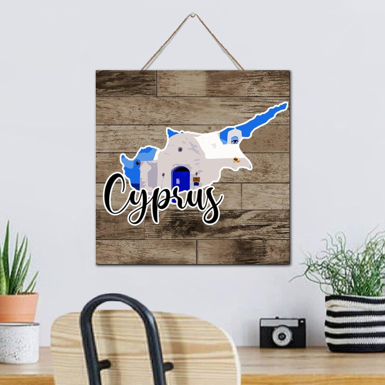 Cyprus Funny Wall Decor Wood Sign 12x12 Travel Theme